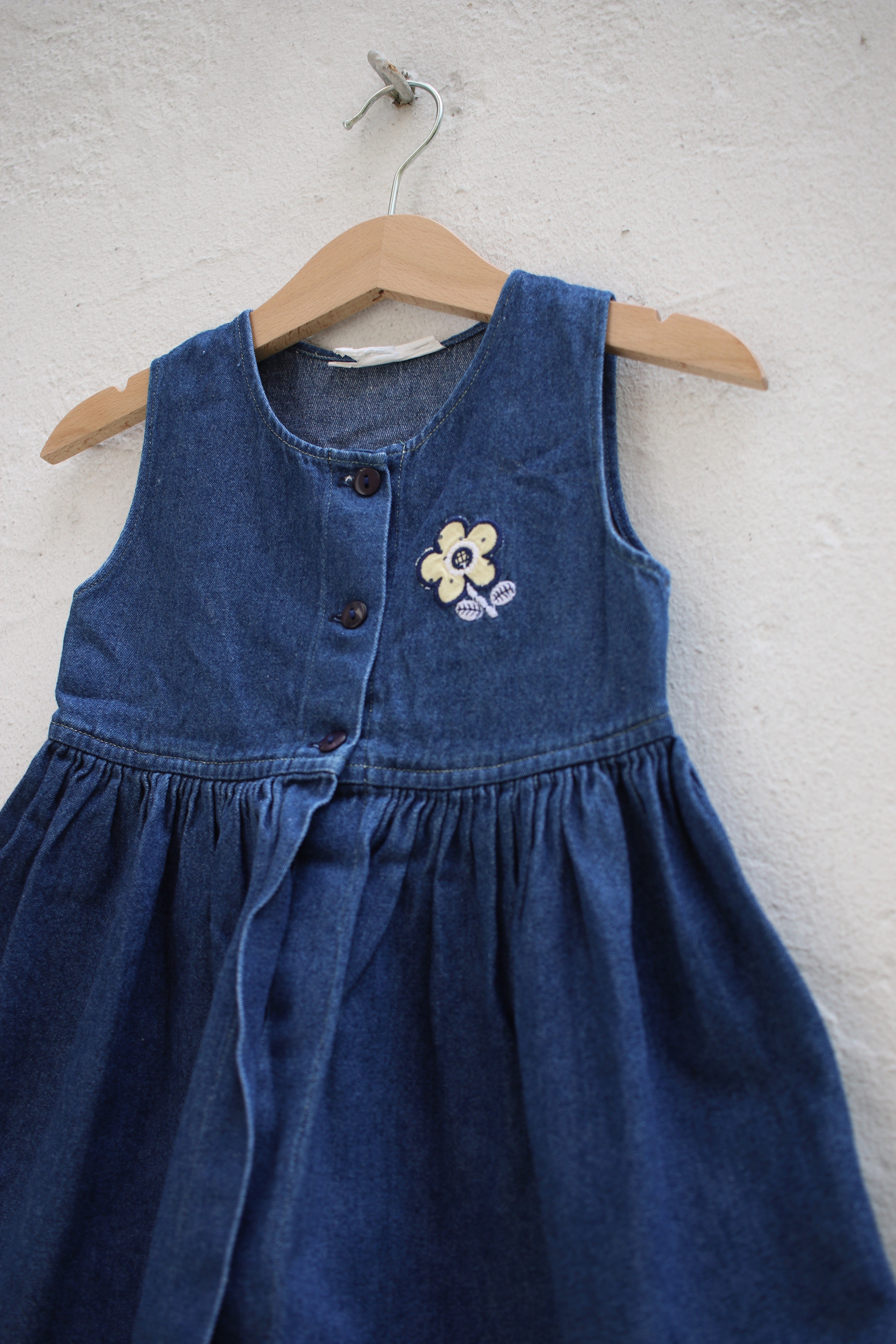 Vintage French denim dress - size 12 months