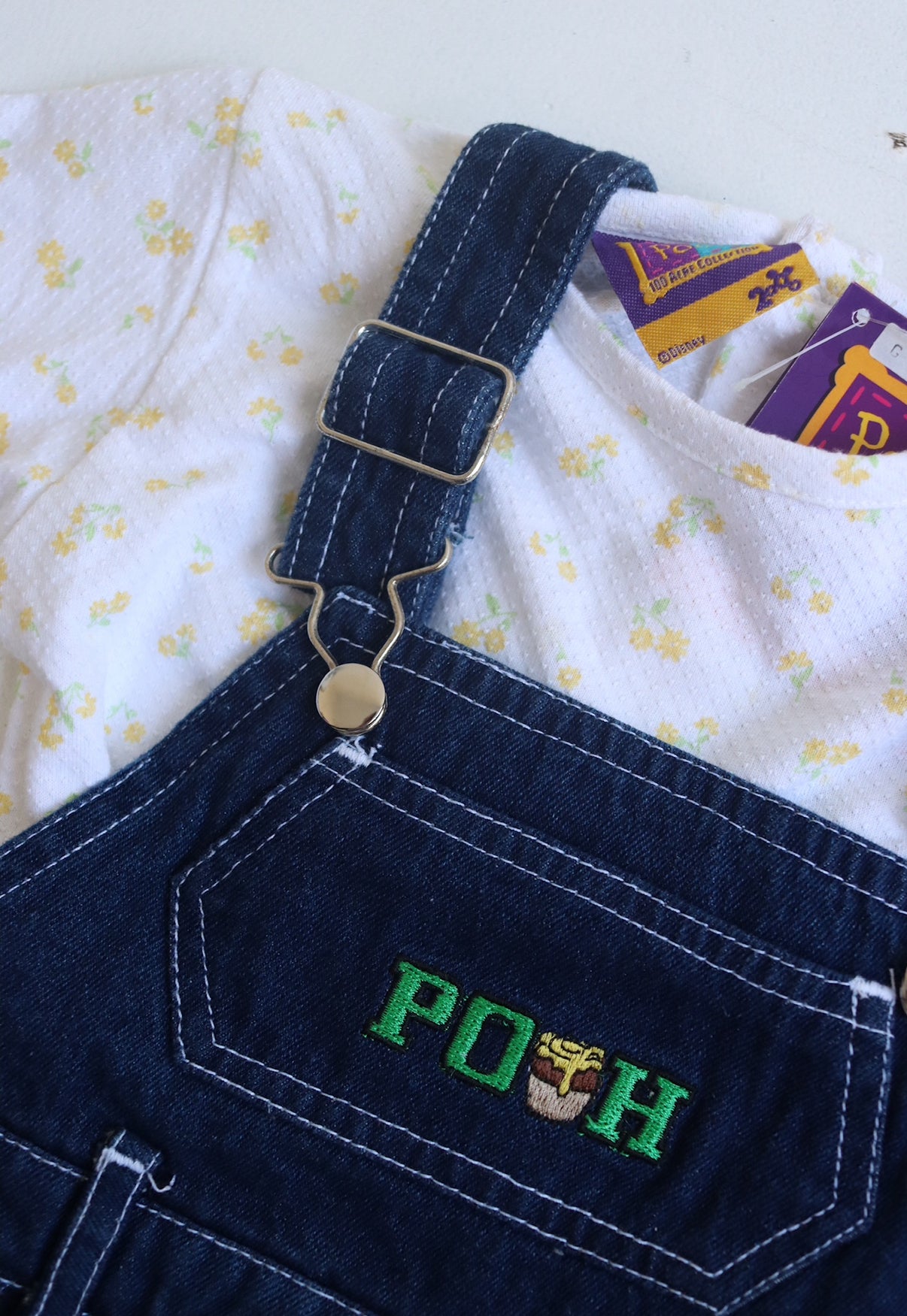 Vintage 90's  Pooh overalls set - size 5t