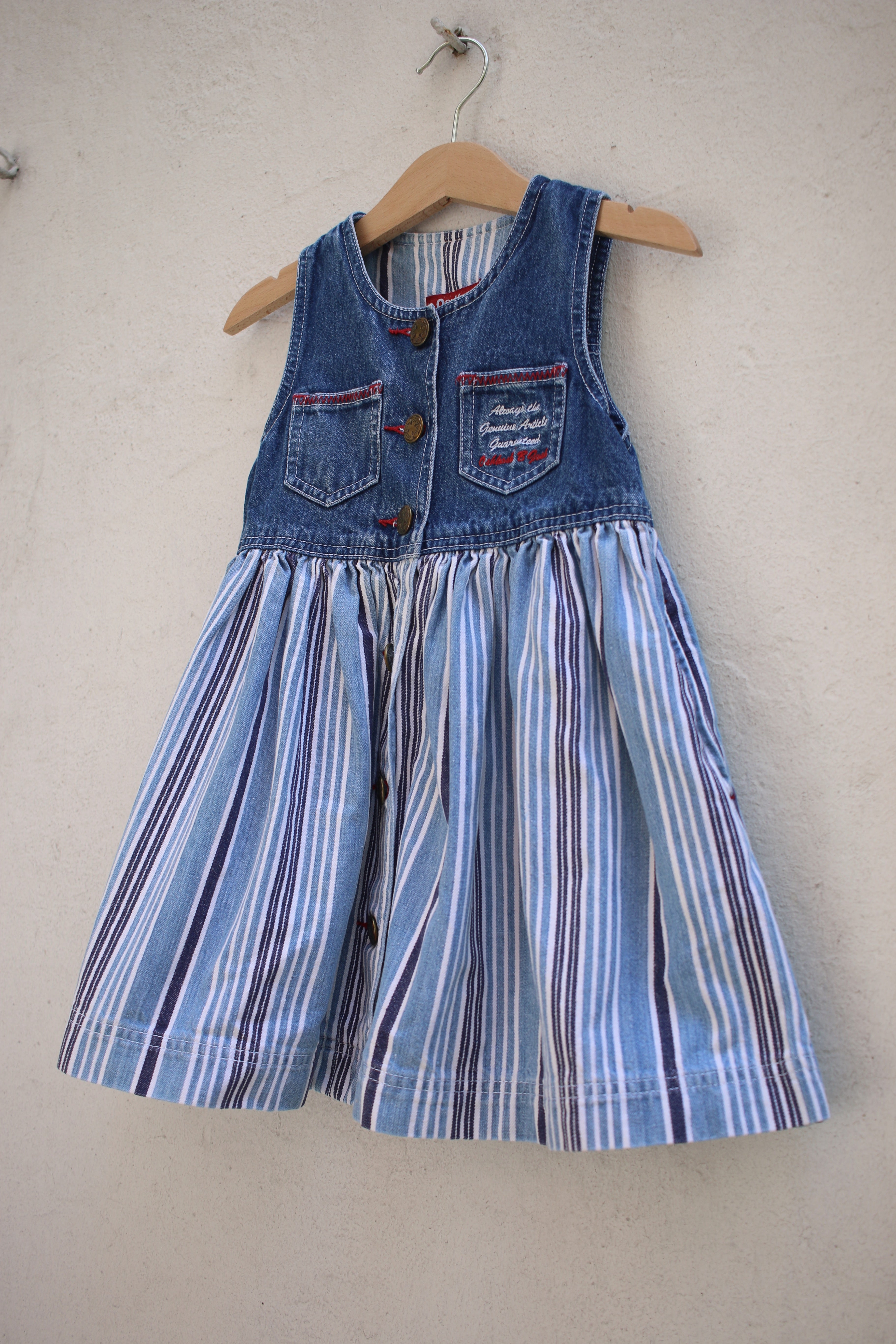 Vintage striped OshKosh dress - size 1-2 years