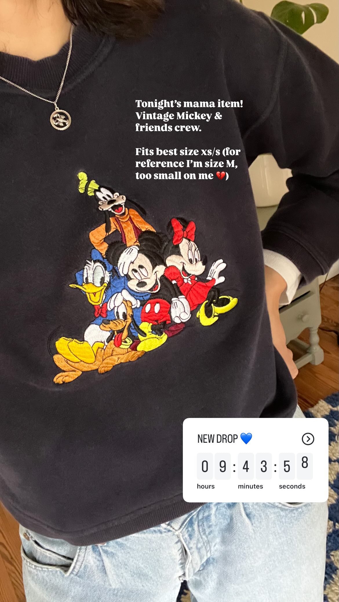 Vintage Mickey & Friends crew - adult size xs-s