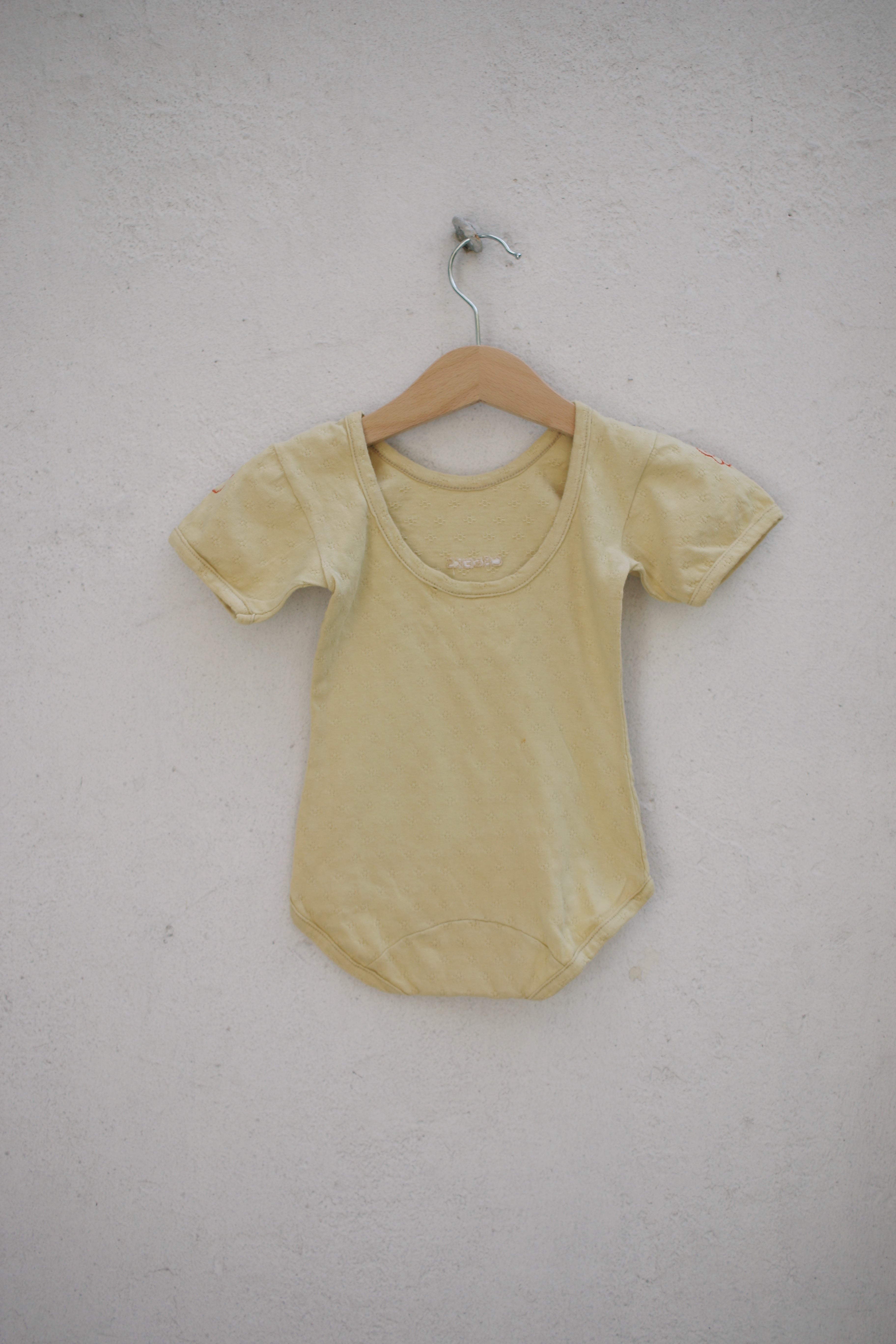 Vintage French pointelle romper - size 9 months