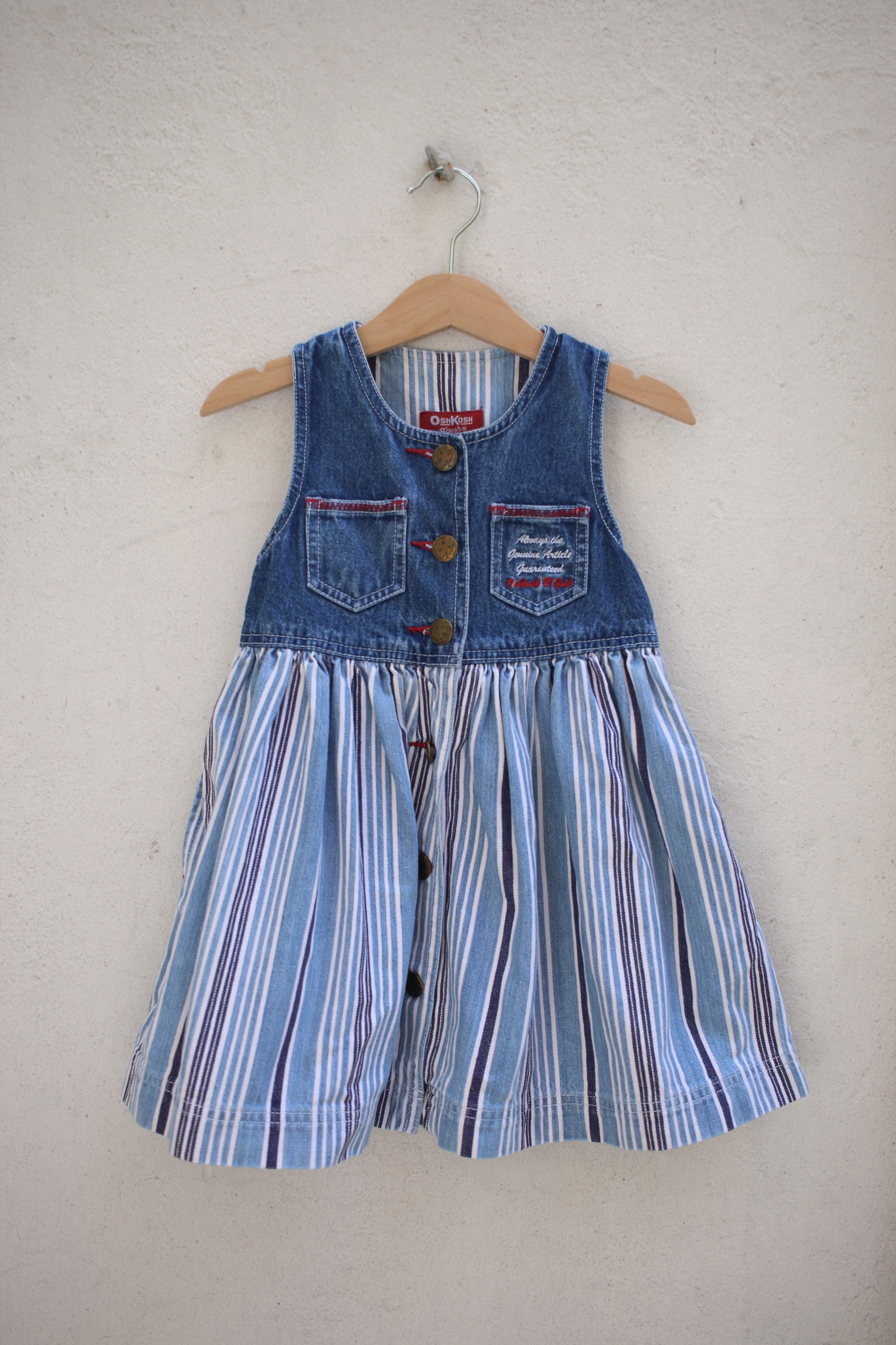 Vintage striped OshKosh dress - size 1-2 years