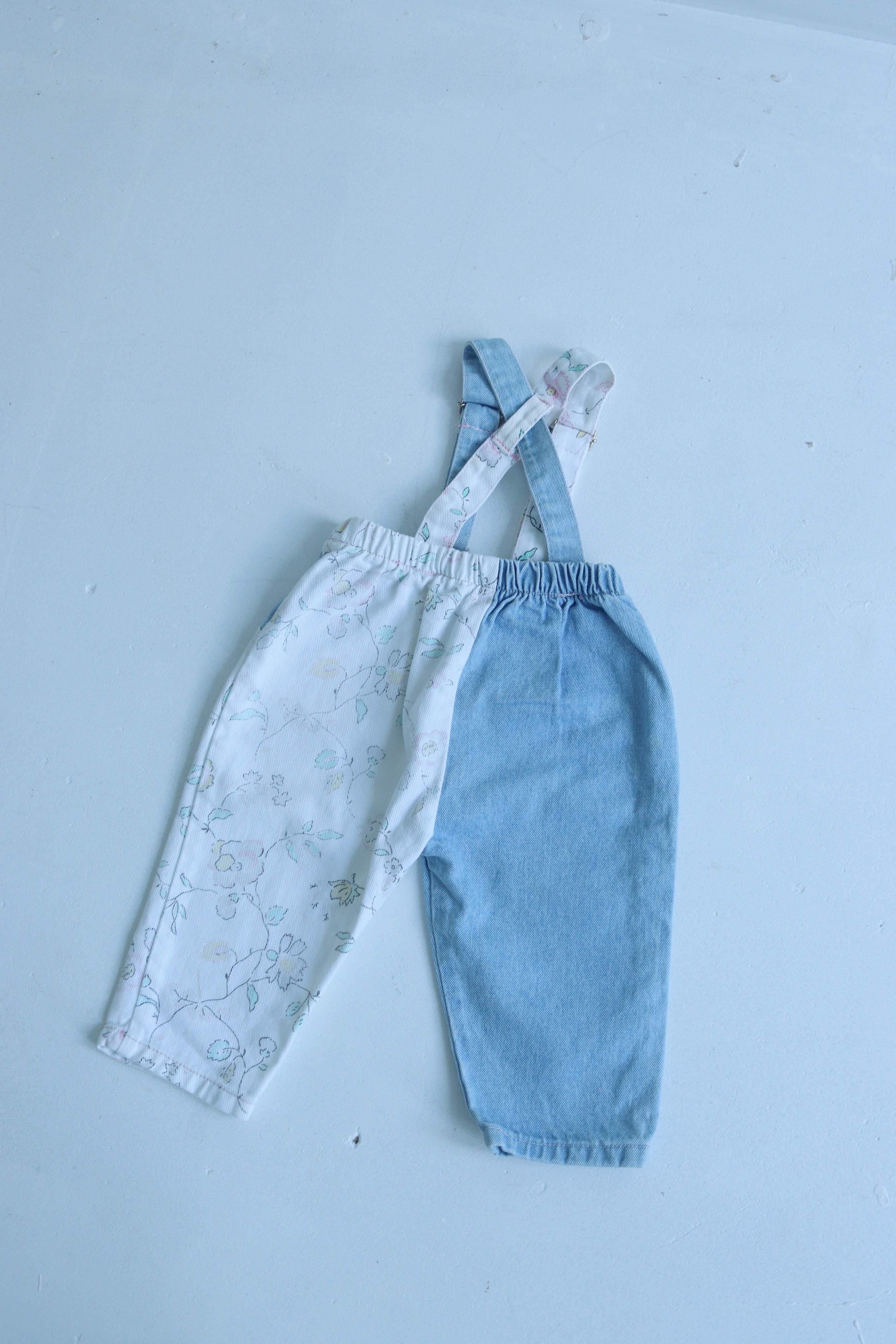 Vintage two-toned denim overalls - Size 0-6 months