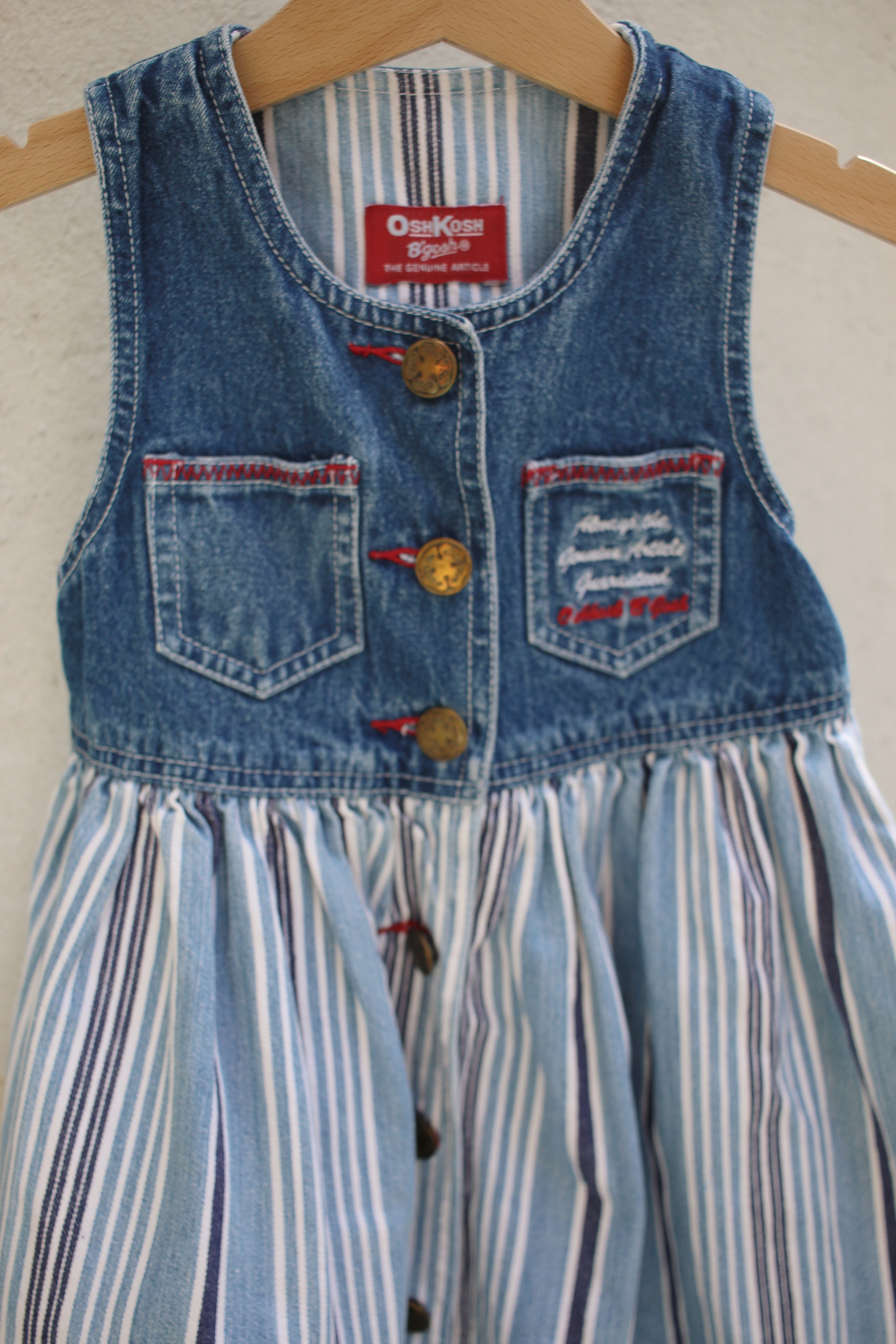 Vintage striped OshKosh dress - size 1-2 years