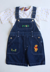 Vintage 90's  Pooh overalls set - size 5t