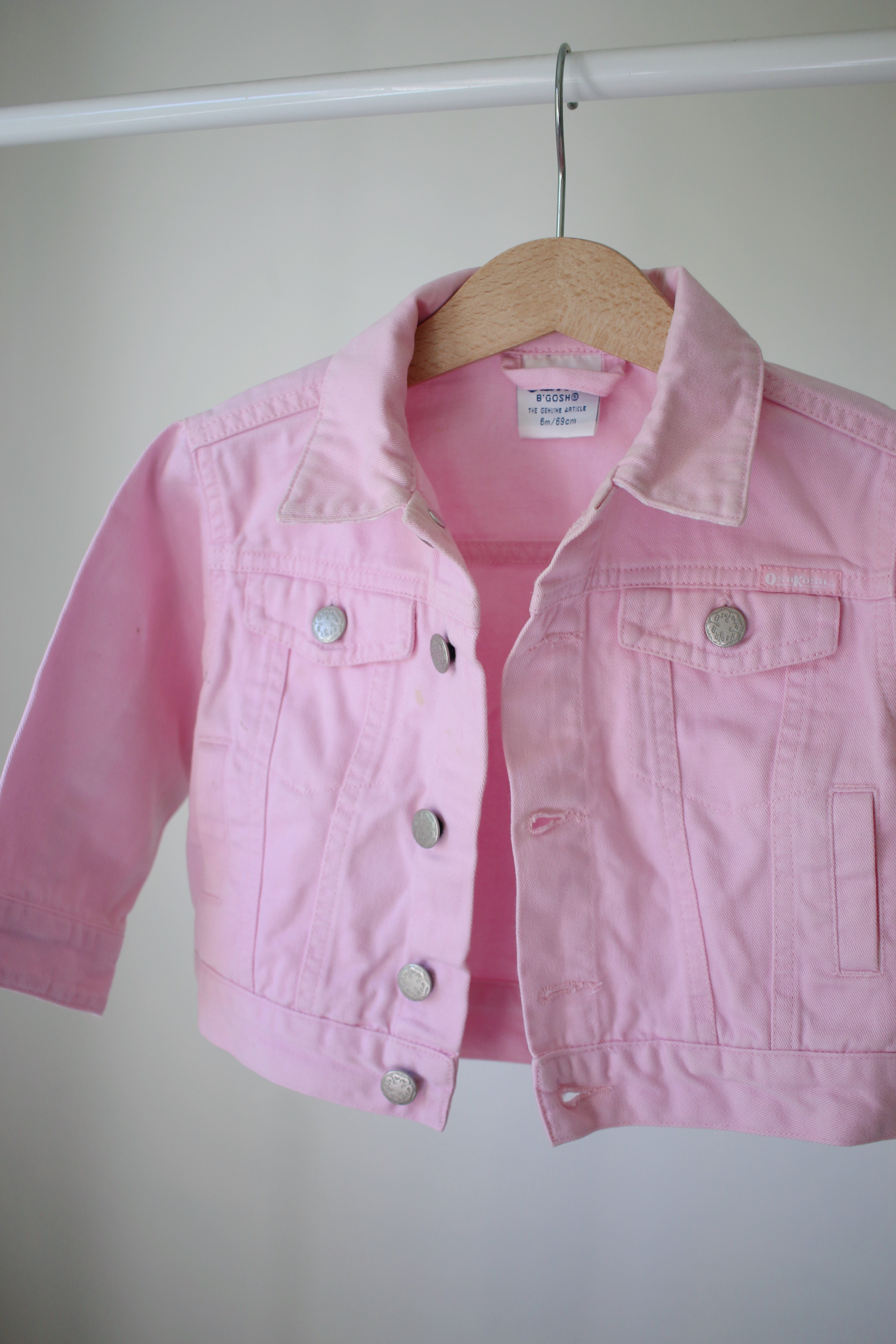 Vintage OshKosh pink denim jacket  - size 6 months