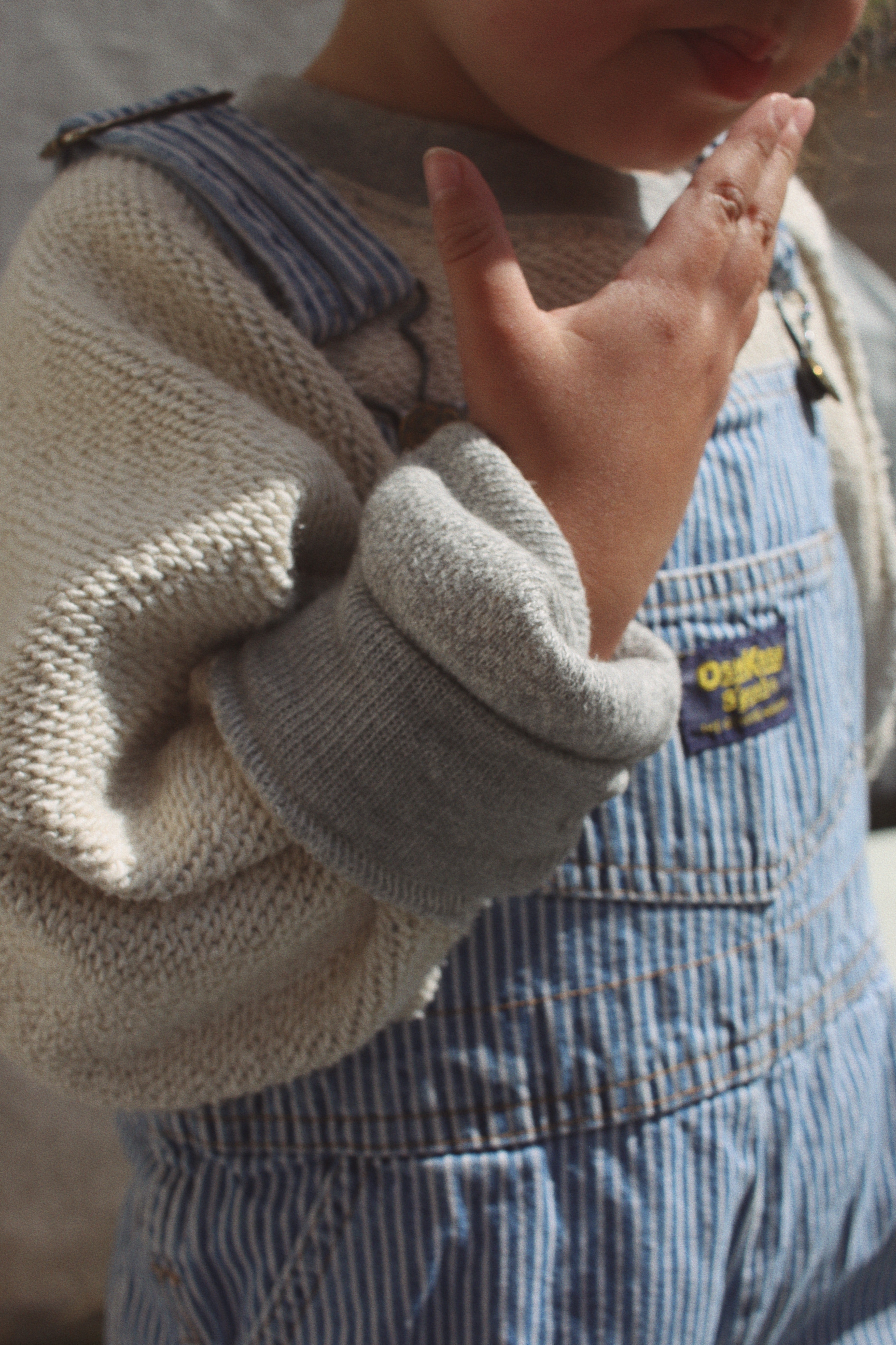 Vintage OshKosh striped overalls - size 4 years - assembled in El Salvador