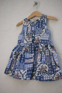Vintage vichy / floral dress - size 12 months