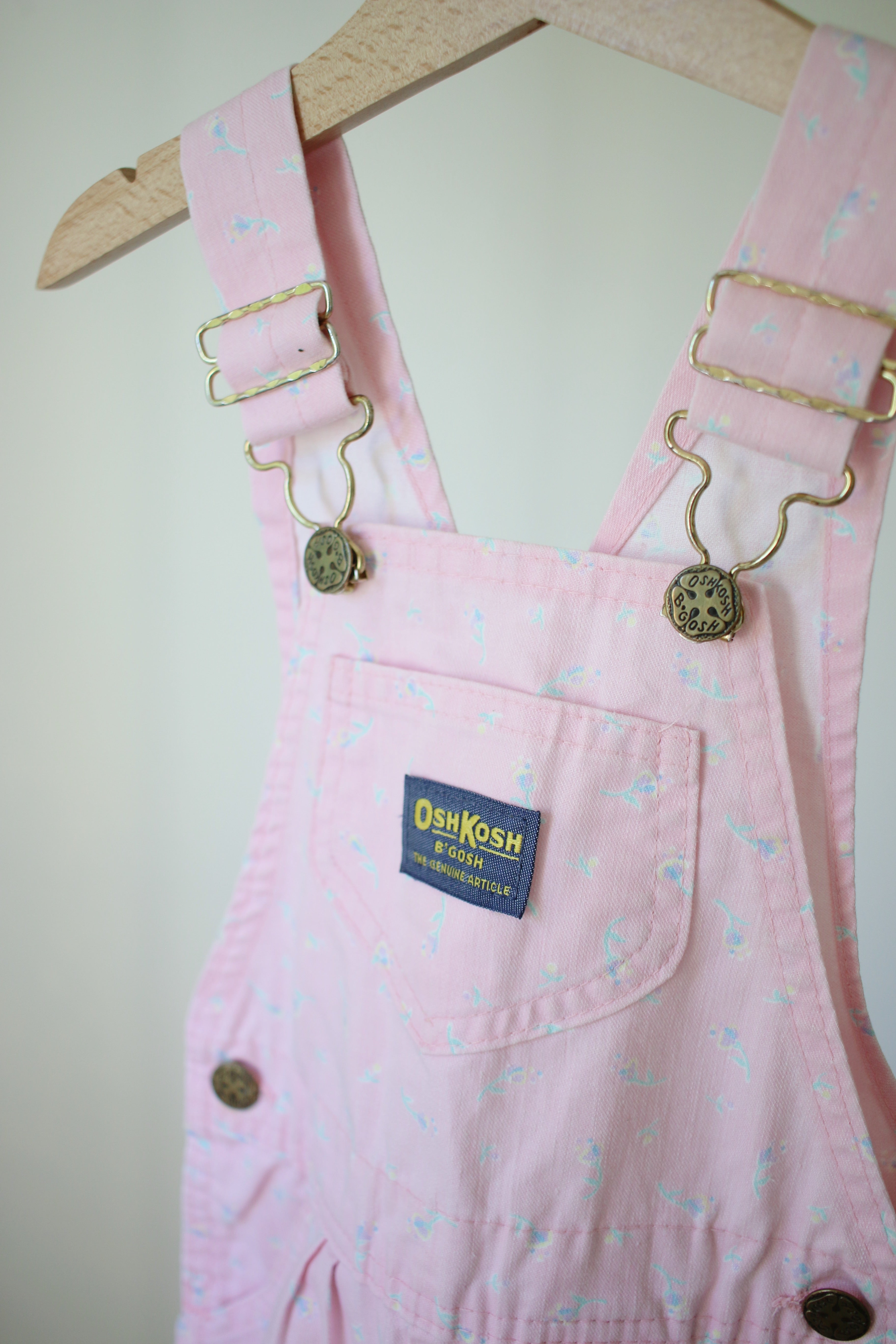 Vintage OshKosh floral overalls - size 4 years - made in USA