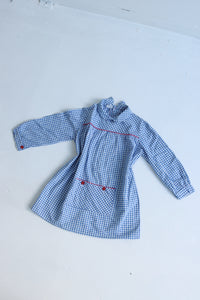 60's French vichy dress - Size 2-4 years - made in France