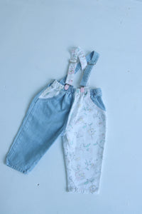 Vintage two-toned denim overalls - Size 0-6 months