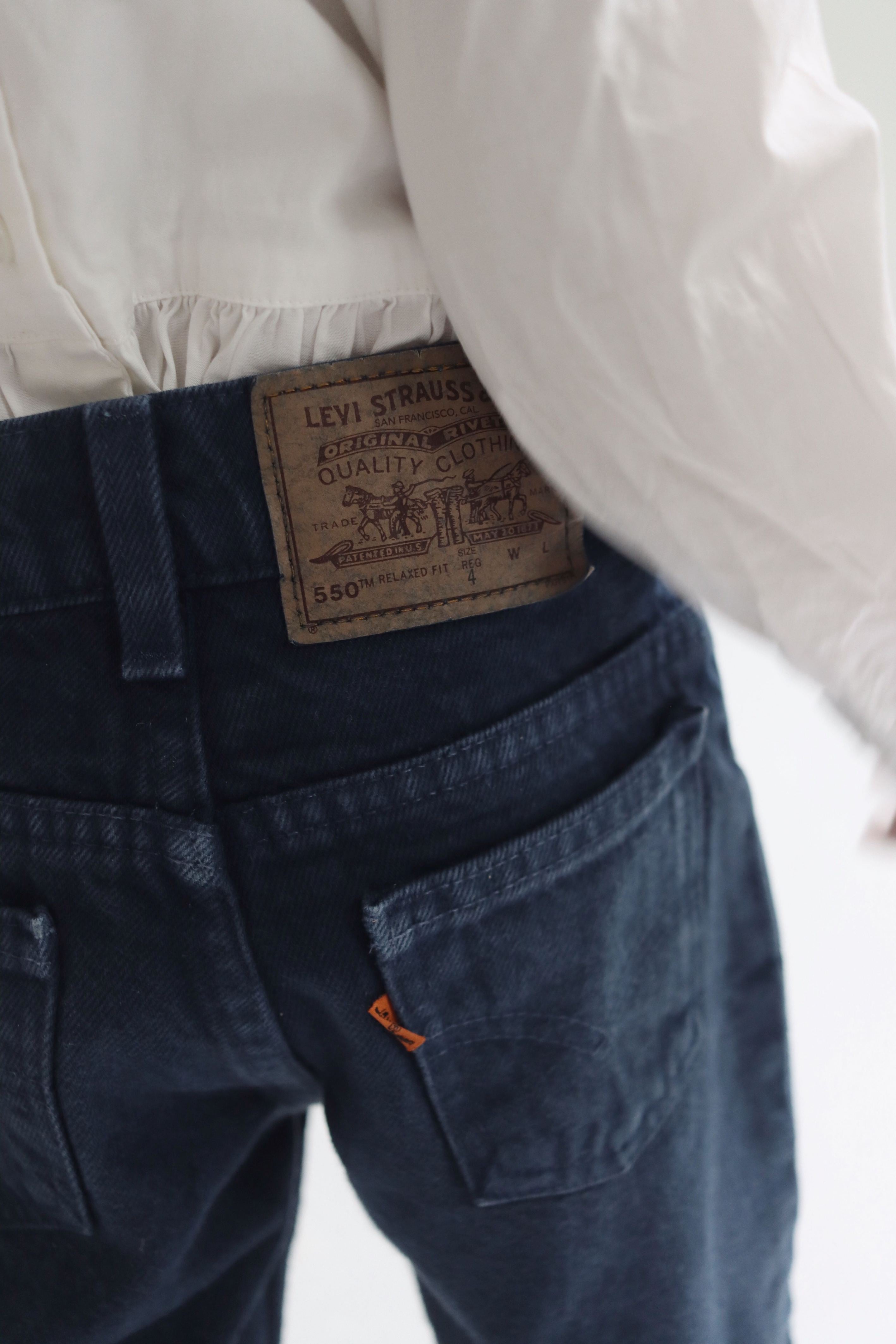 Vintage 1994 Levi's black 550 relaxed fit orange tab jeans - Size 4 years - made in USA