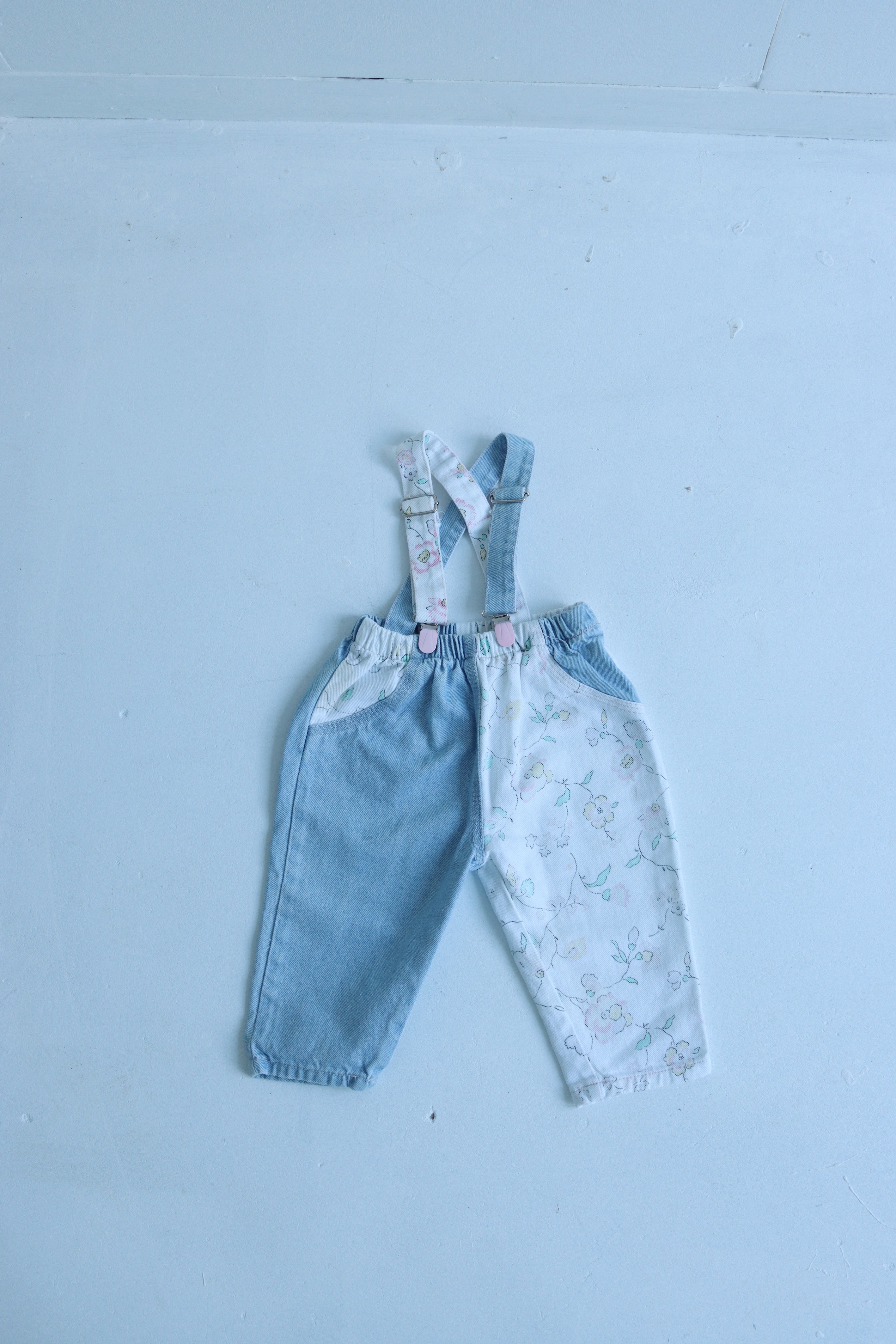 Vintage two-toned denim overalls - Size 0-6 months