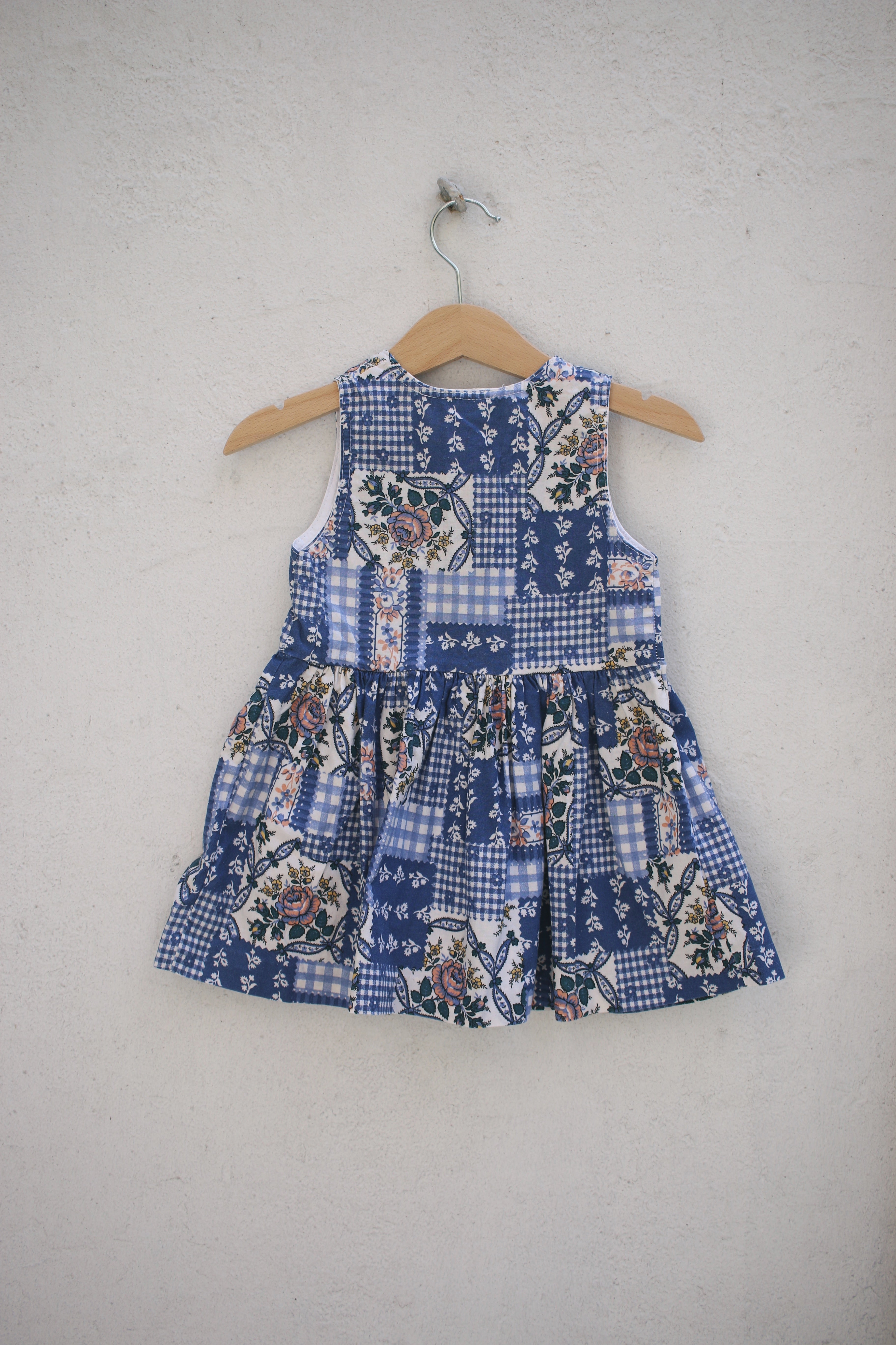 Vintage vichy / floral dress - size 12 months