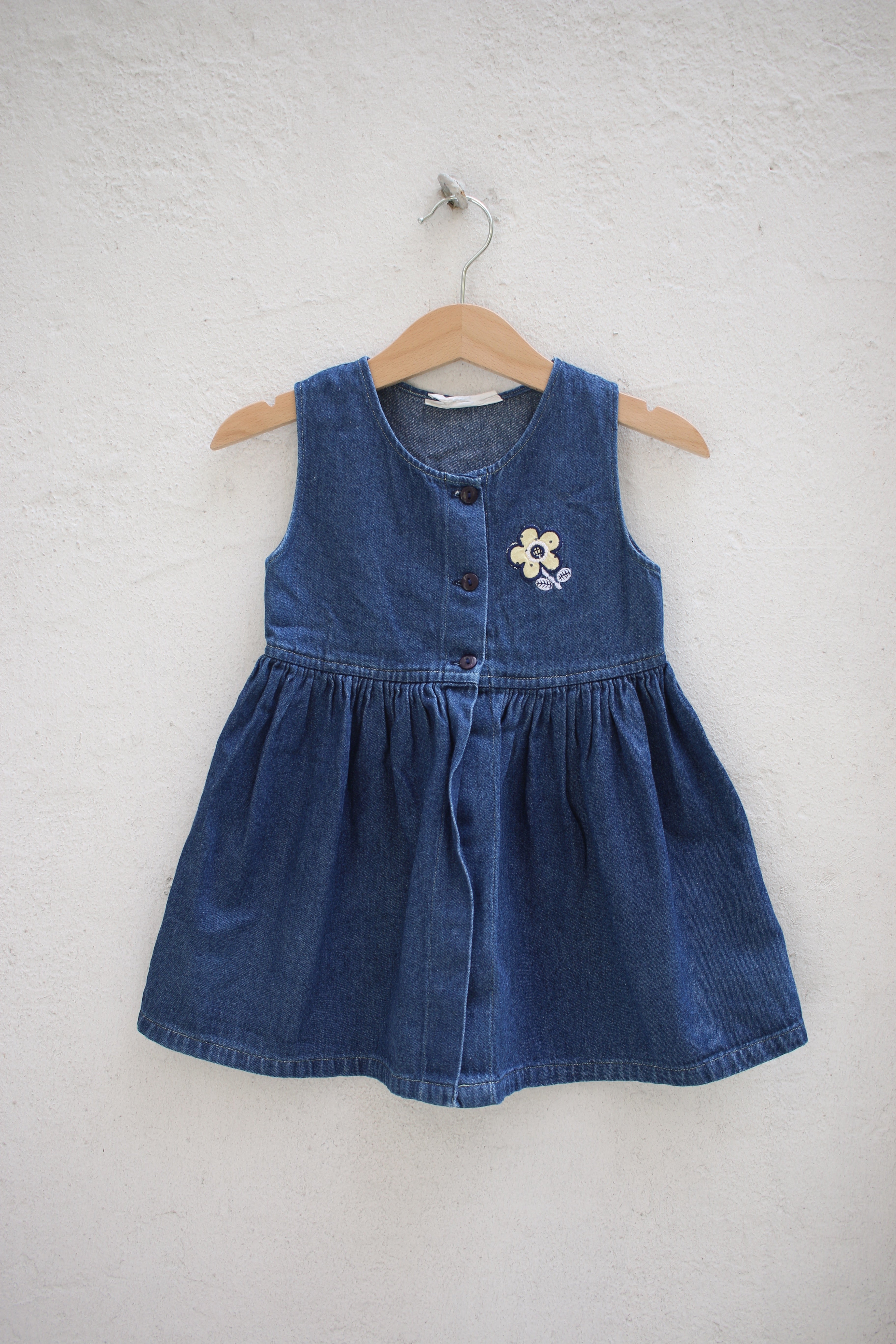 Vintage French denim dress - size 12 months