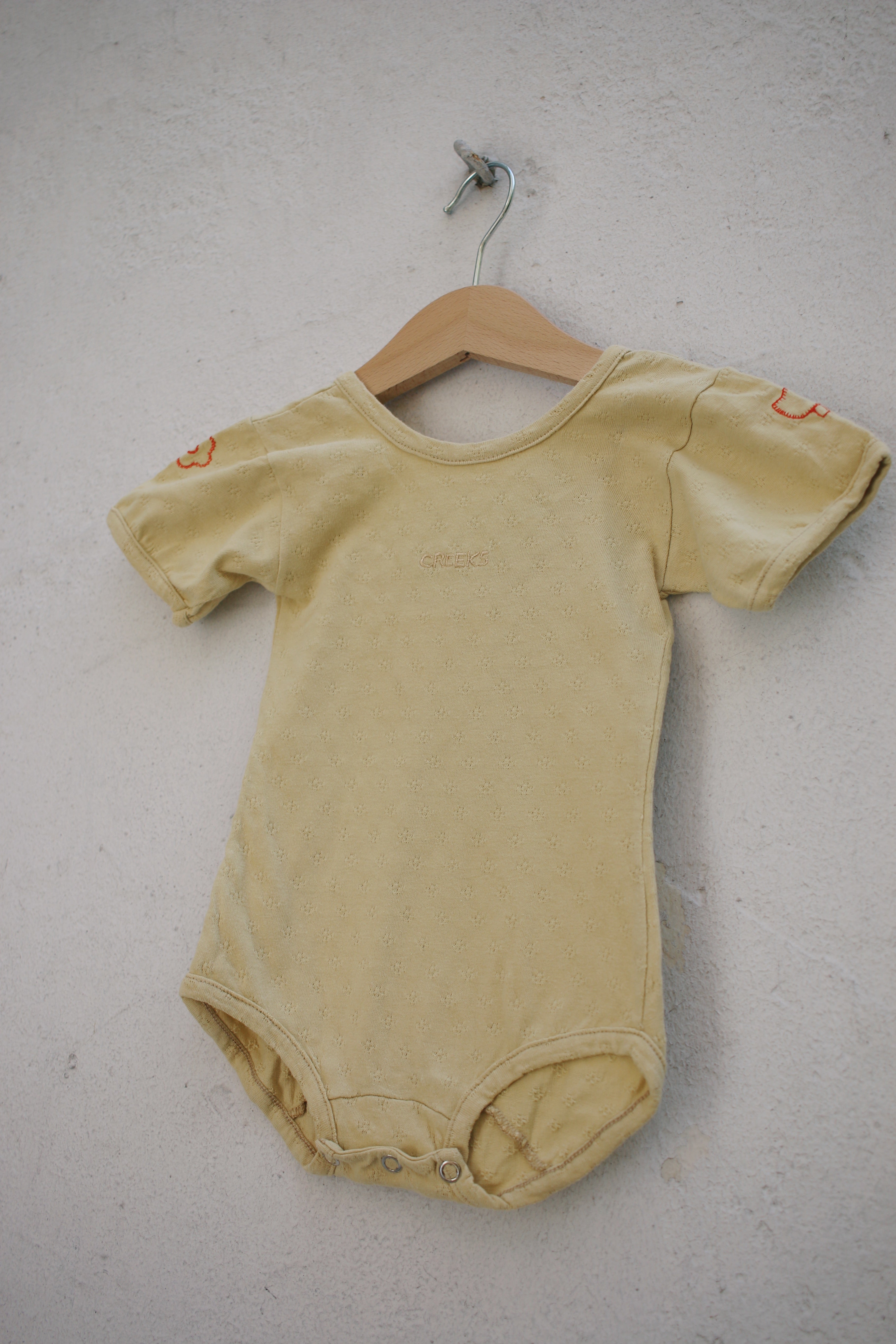 Vintage French pointelle romper - size 9 months
