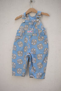 Vintage French floral denim overalls - size 6 months