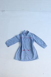 60's French vichy dress - Size 2-4 years - made in France