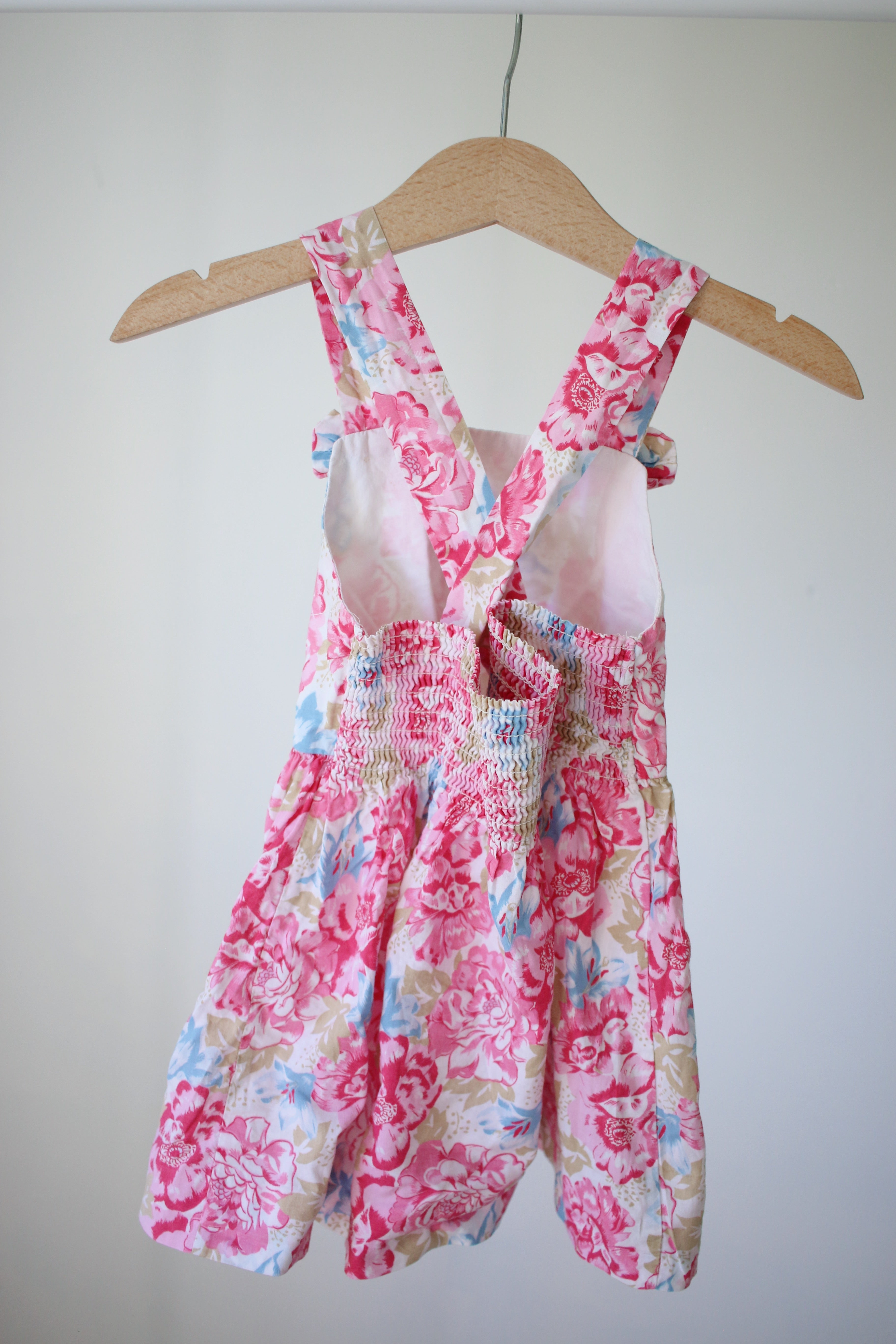 Vintage floral Laura Ashley baby dress - size 12 months - made in UK