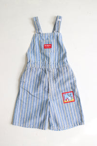 Vintage OshKosh summer striped shortalls with beach patch - size 6-7 years - made in USA