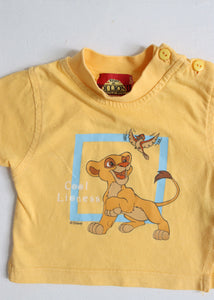 Vintage yellow Lion King Nala t-shirt (French) - size 3 months
