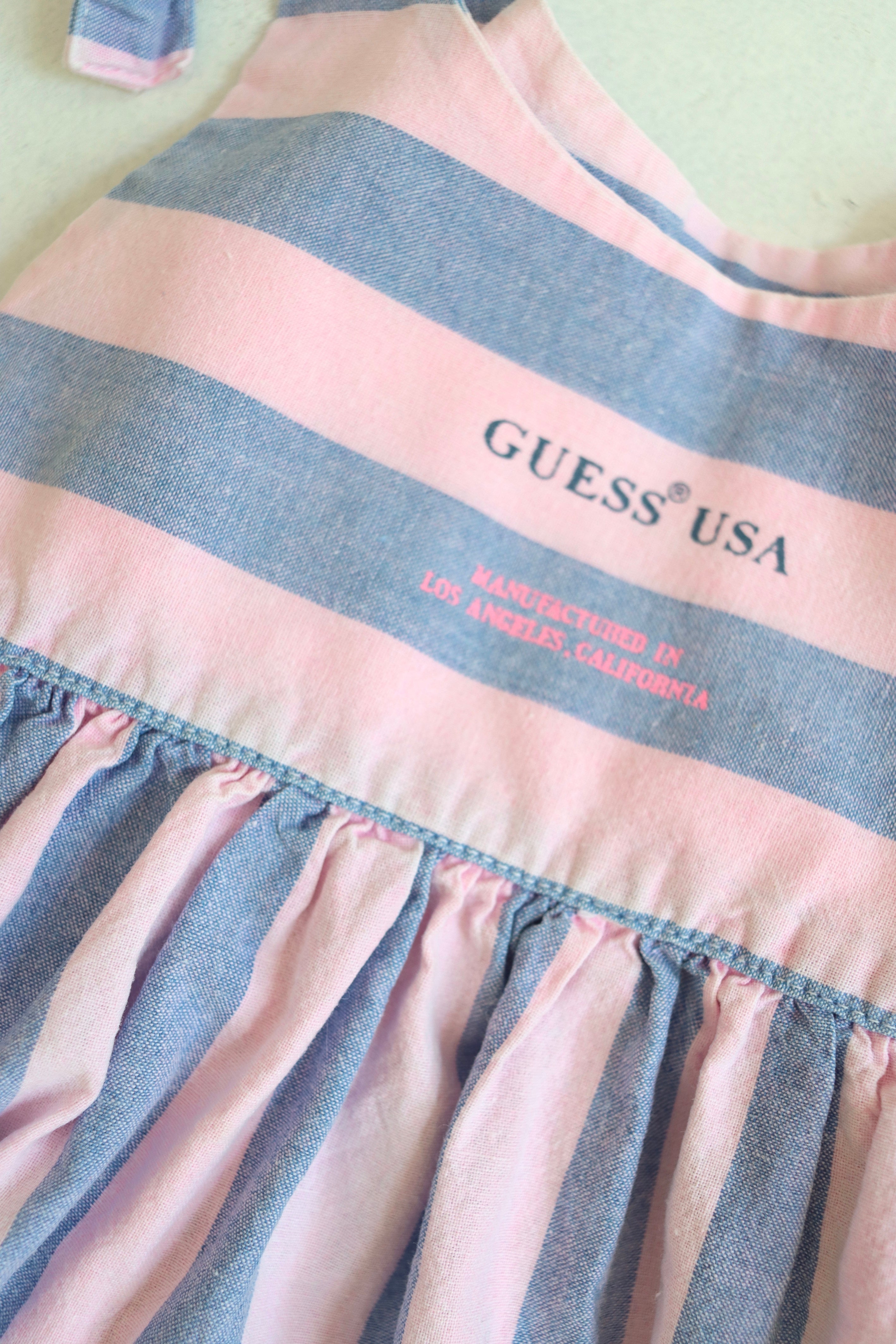 Vintage Guess striped dress - size 3 years - made in USA