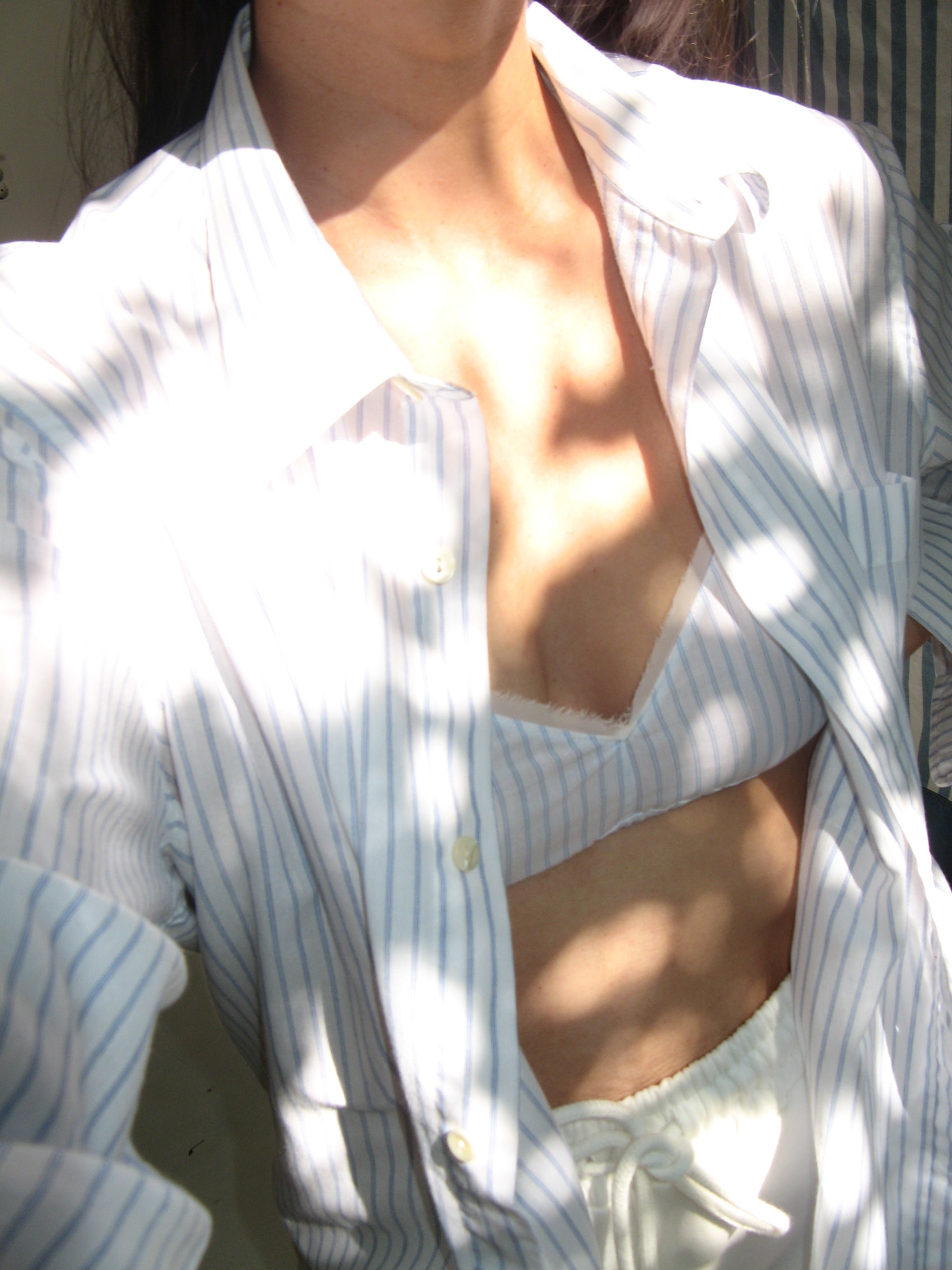 Vintage white/blue striped Yves Saint Laurent button down  - Size S/M/L