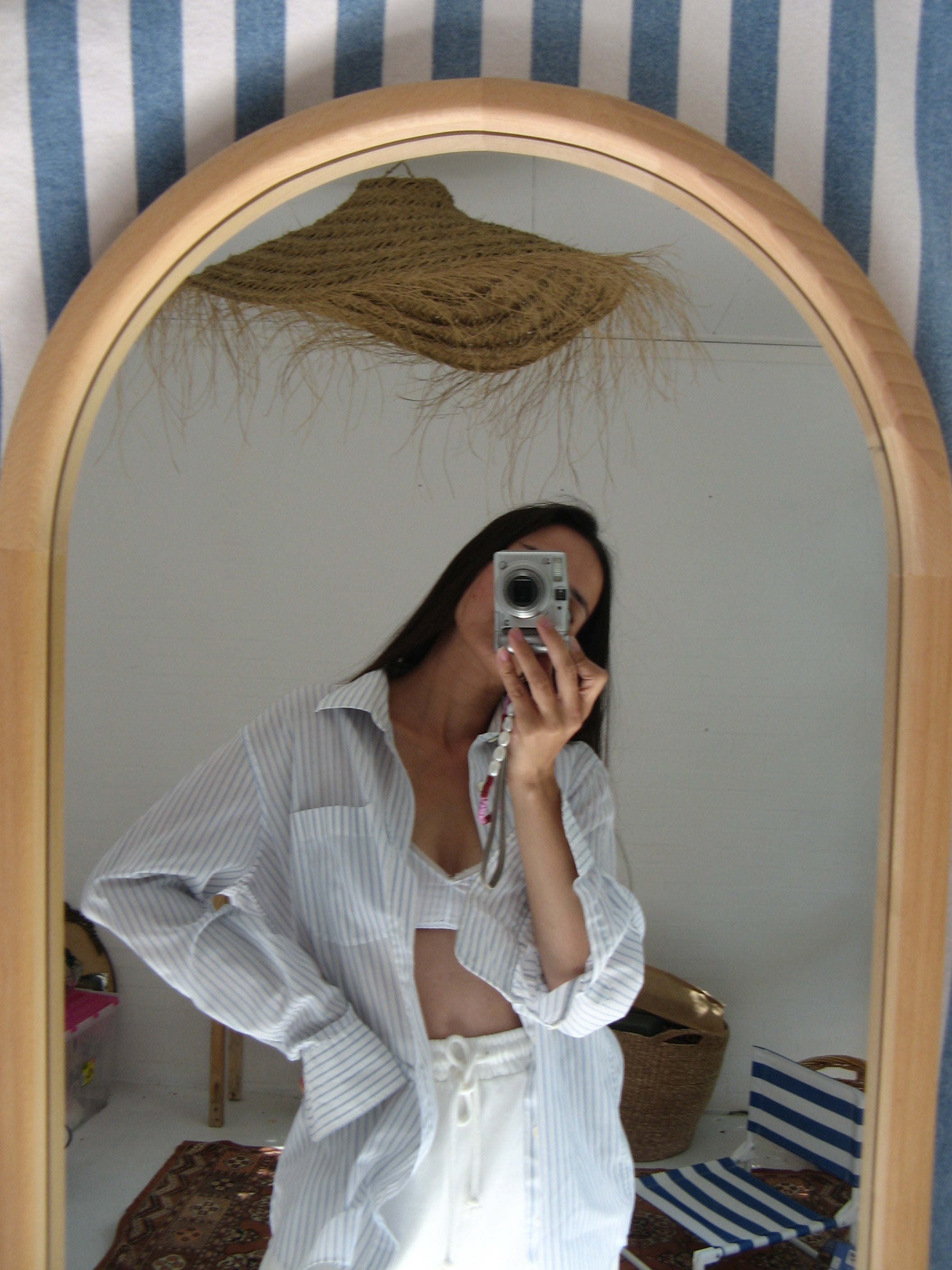 Vintage white/blue striped Yves Saint Laurent button down  - Size S/M/L