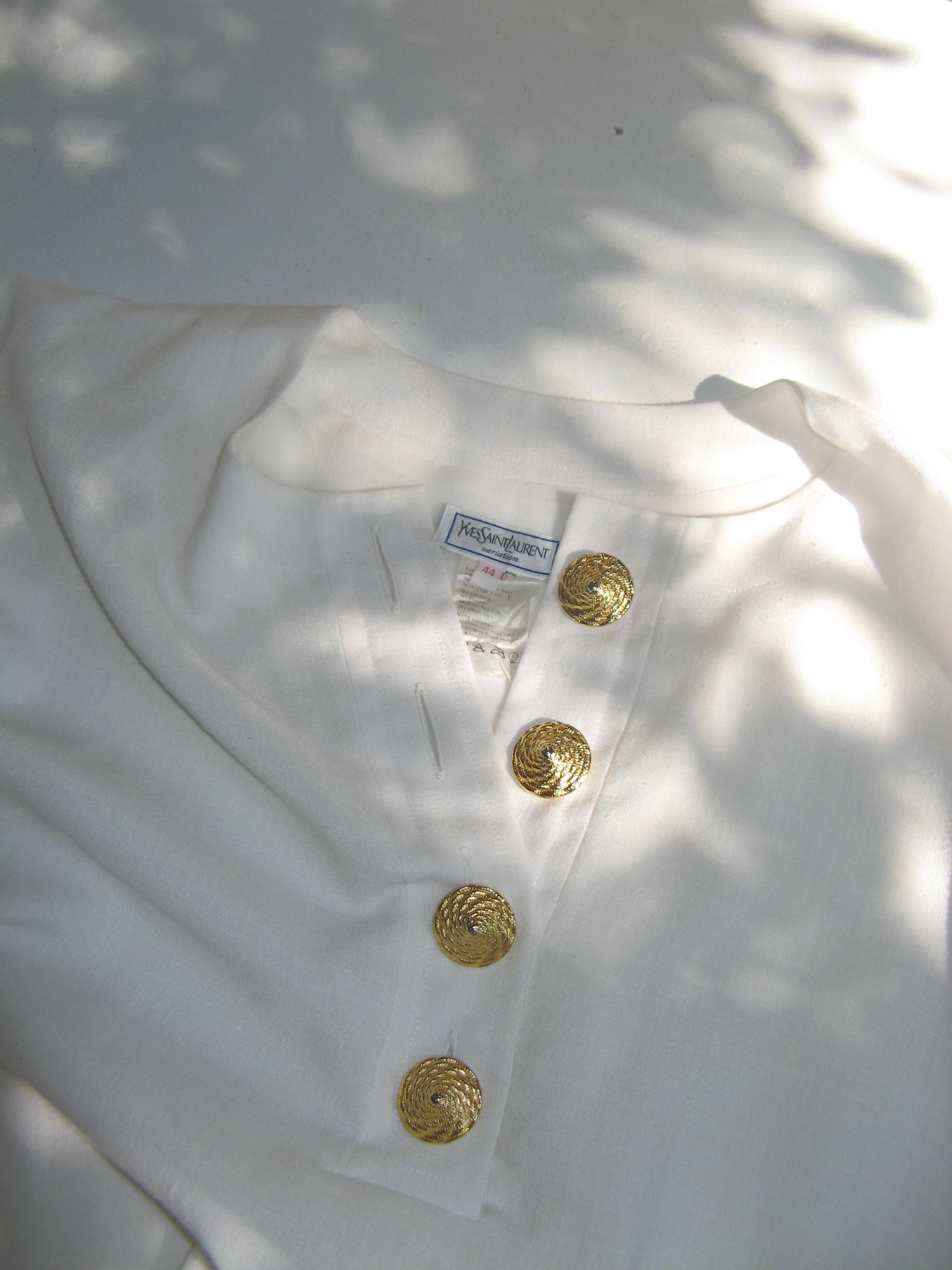 Vintage white Yves Saint Laurent caftan  - Size 42