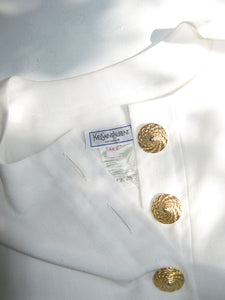Vintage white Yves Saint Laurent caftan  - Size 42