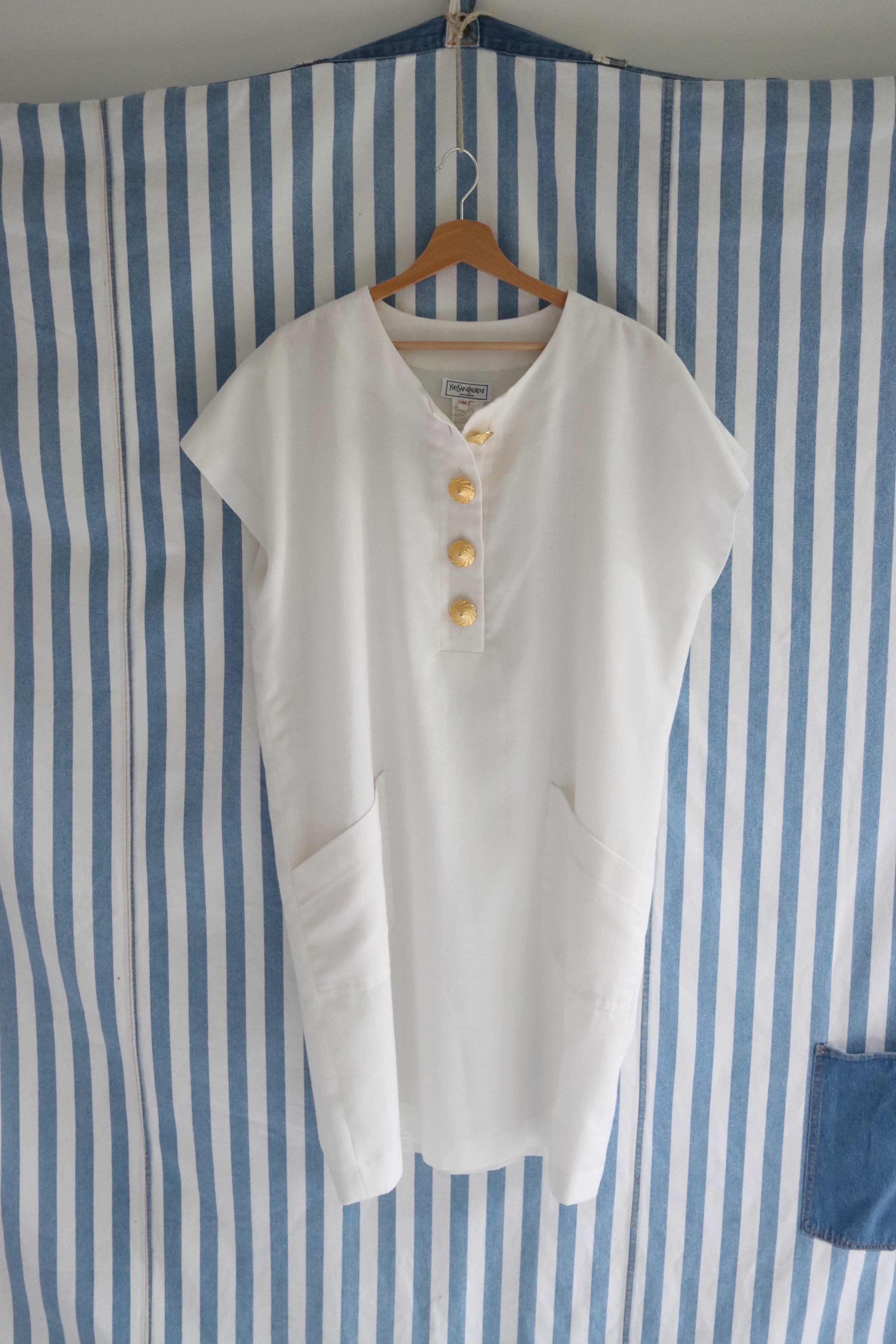 Vintage white Yves Saint Laurent caftan  - Size 42