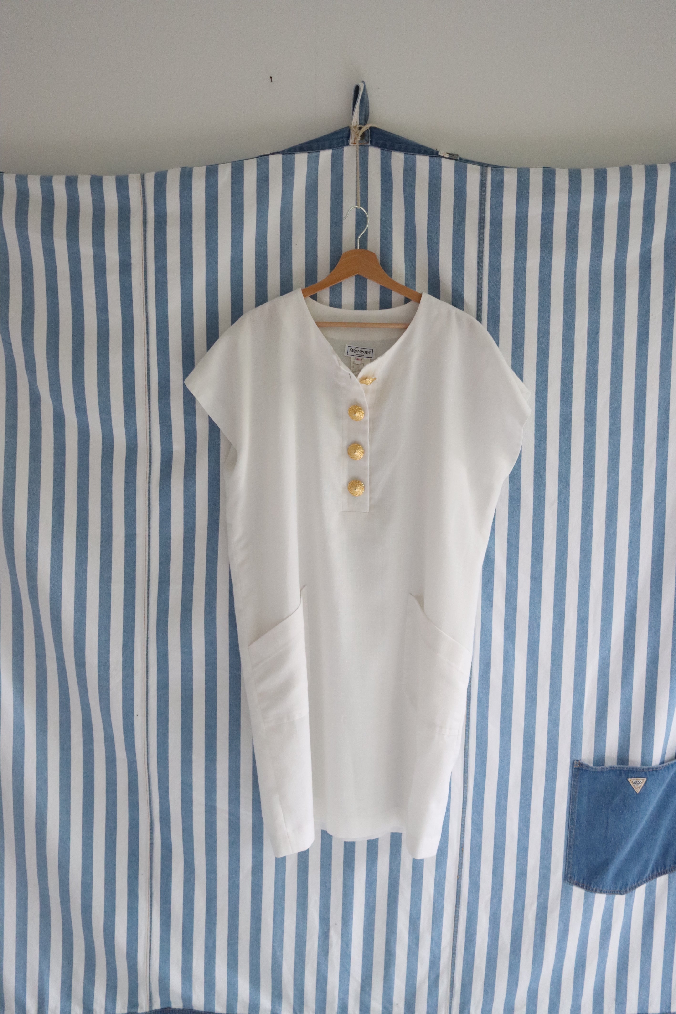Vintage white Yves Saint Laurent caftan  - Size 42