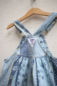 Vintage OshKosh plaid/floral print bubble shortalls - size 18-24 months