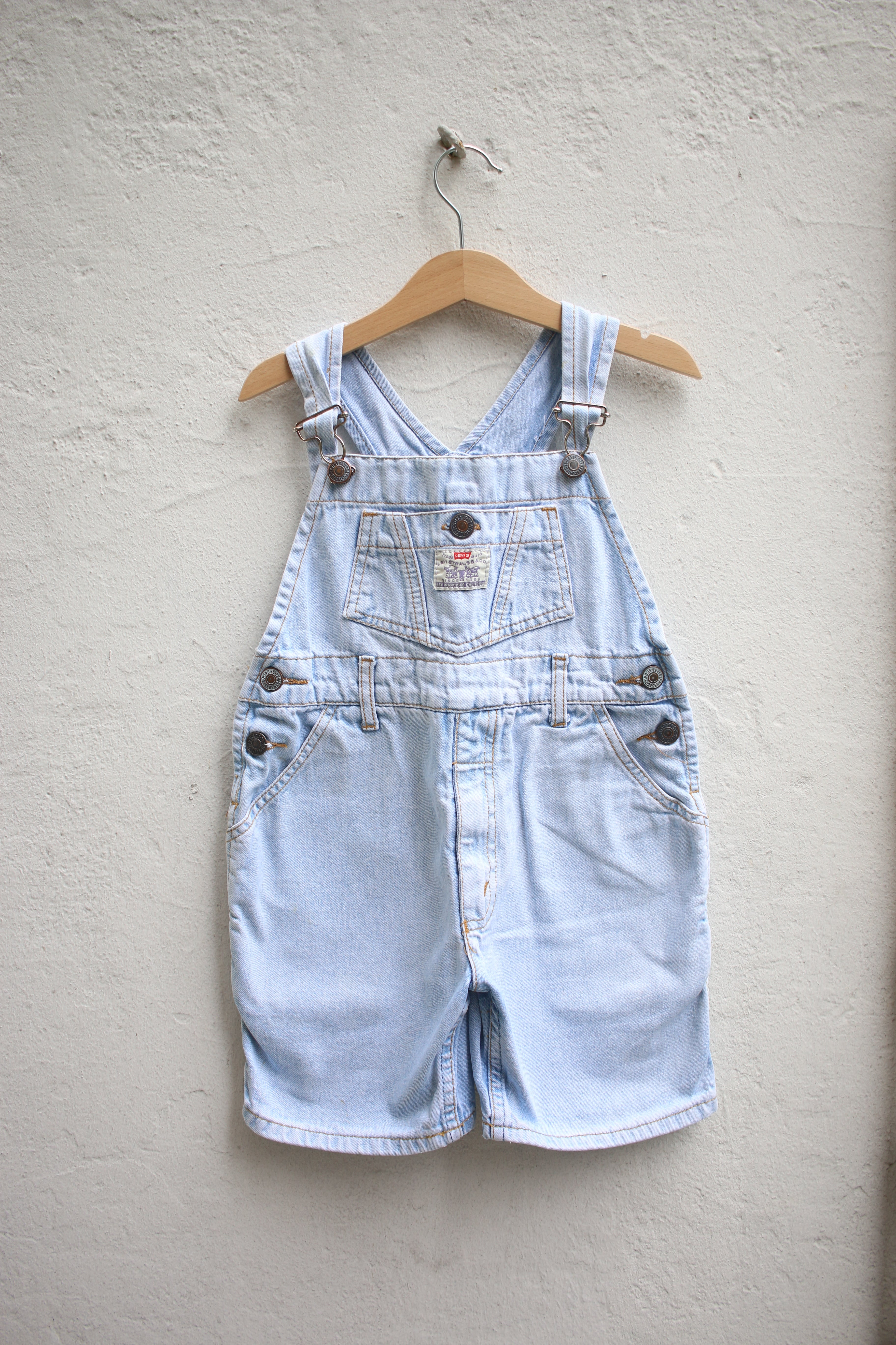 Vintage Levi's light wash shortalls - size 3 years