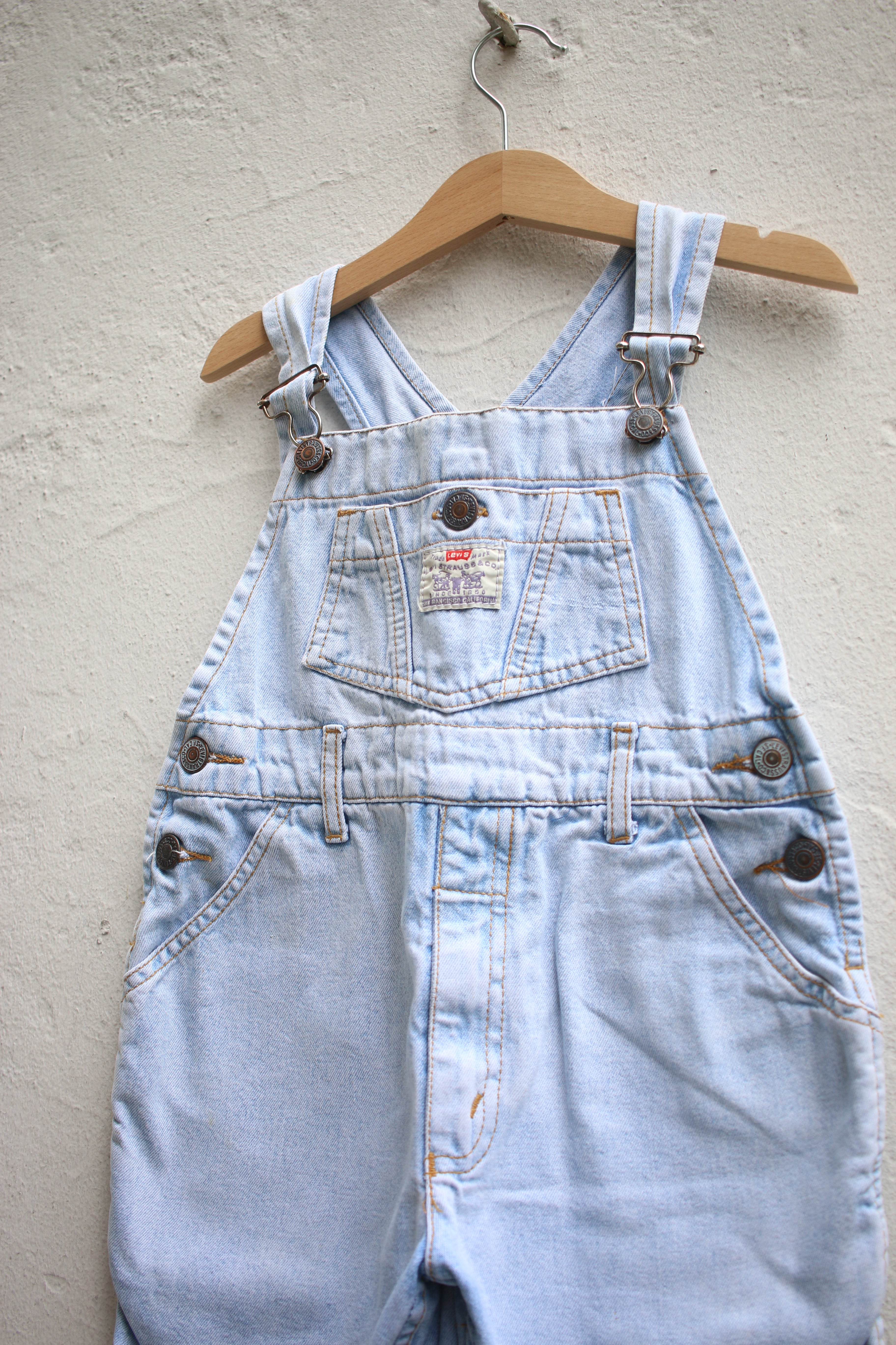 Vintage Levi's light wash shortalls - size 3 years