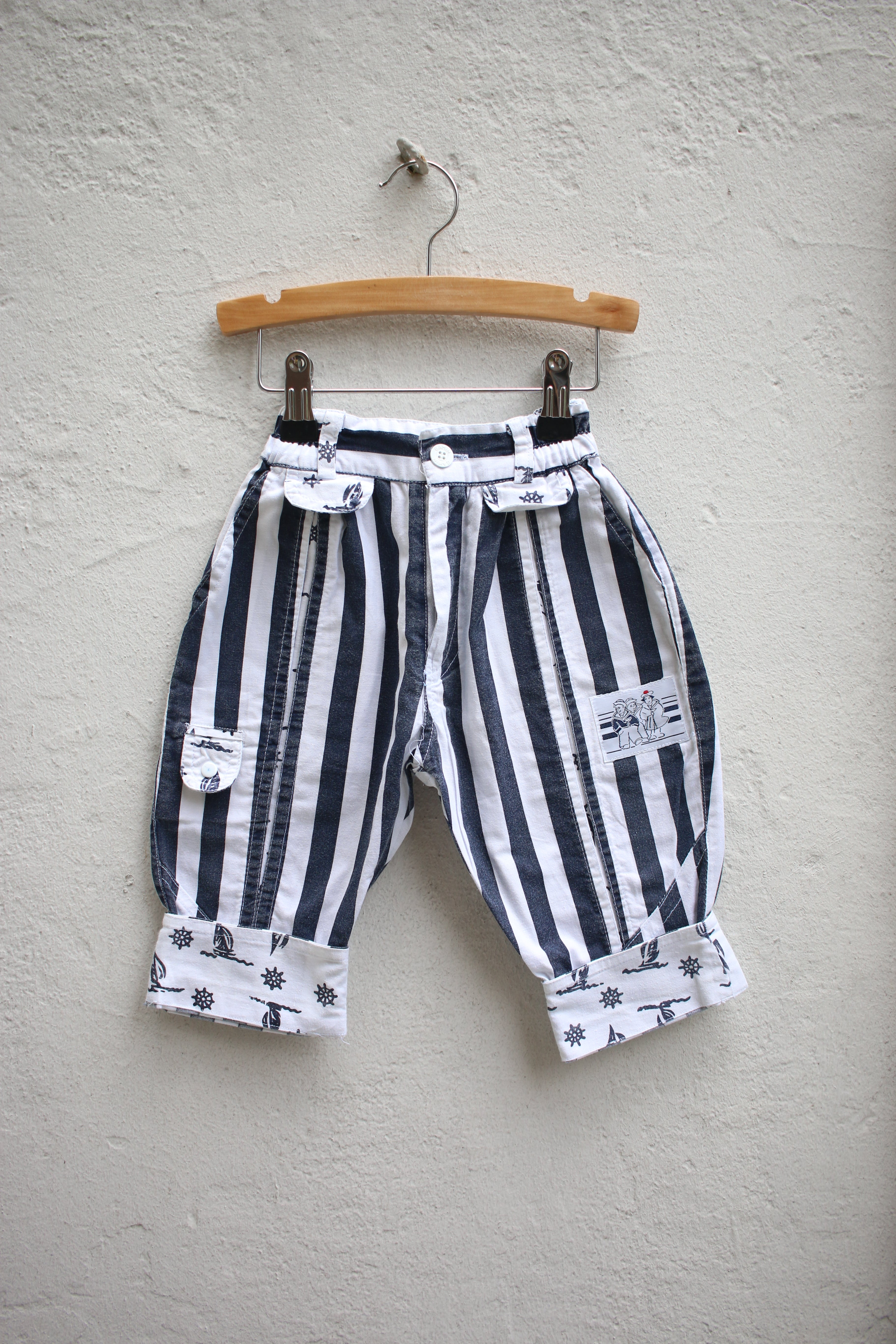 Vintage striped sailor pants - size 12 months