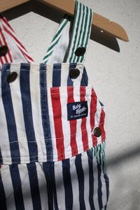 Vintage striped OshKosh shortalls - size 3 months - made in USA