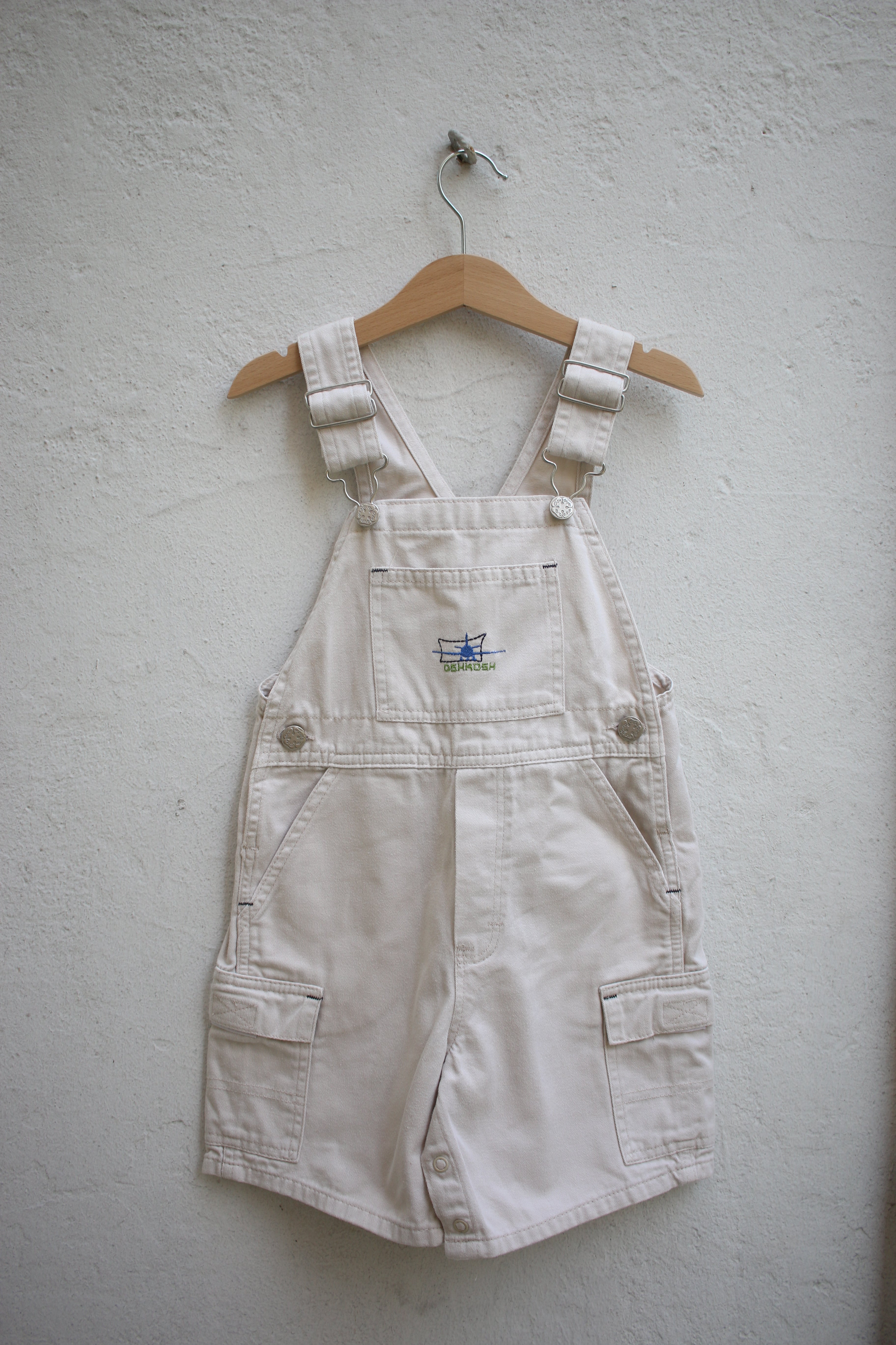 Vintage cream OshKosh cargo shortalls  - size 4 years