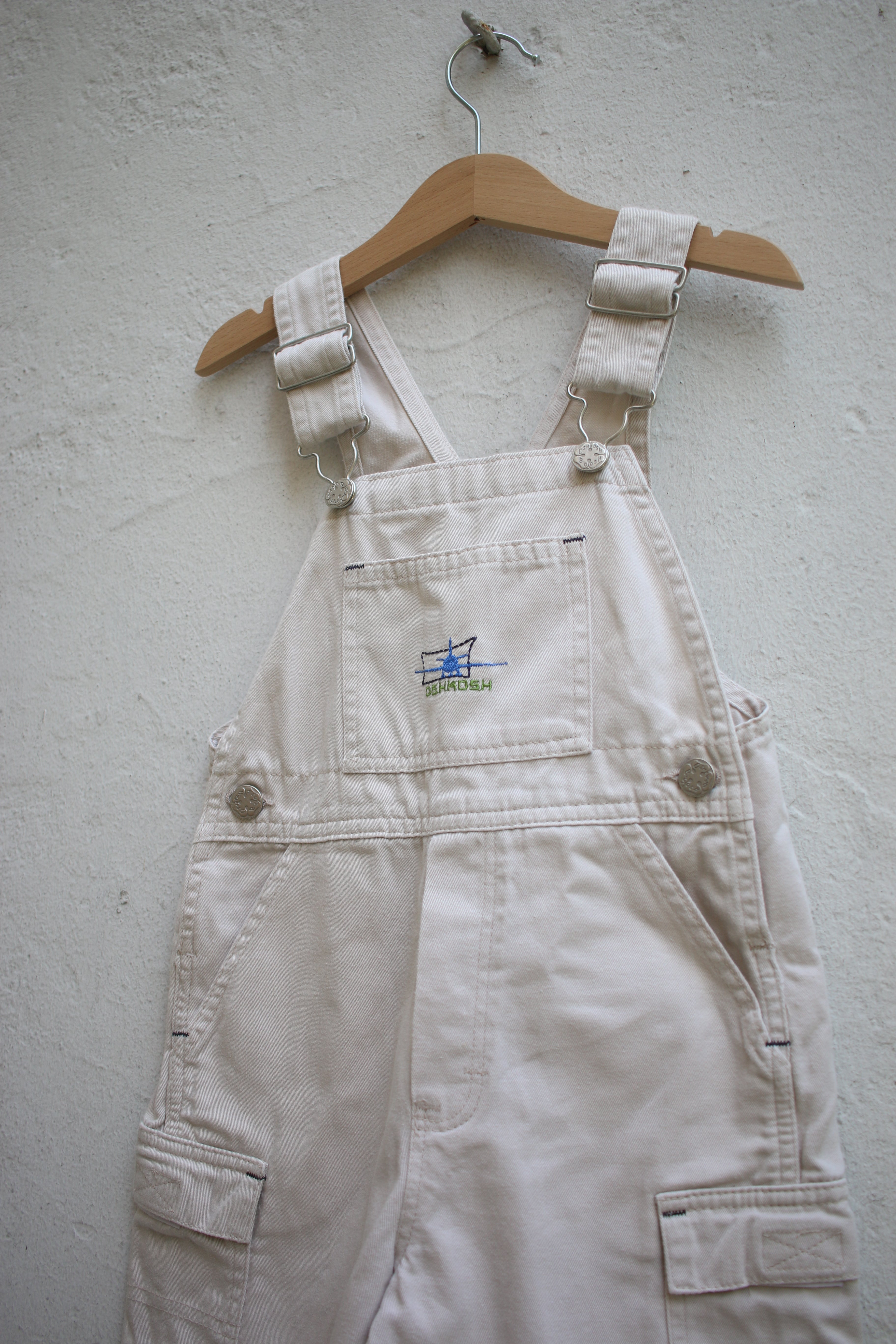 Vintage cream OshKosh cargo shortalls  - size 4 years
