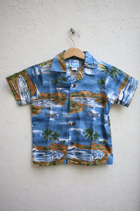 Vintage blue Hawaiian set - size 5-6 years - made in Hawaii