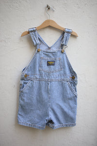 Vintage OshKosh striped overalls - size 4 years - assembled in El Salvador