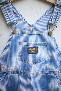Vintage OshKosh striped overalls - size 4 years - assembled in El Salvador