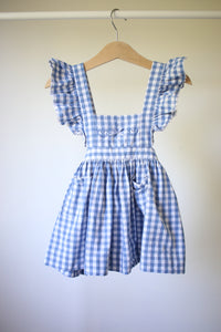 Vintage French Vichy Pinafore - 9-12 months