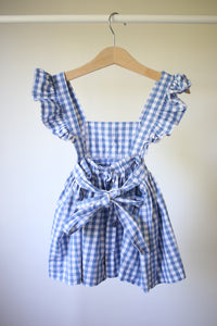 Vintage French Vichy Pinafore - 9-12 months