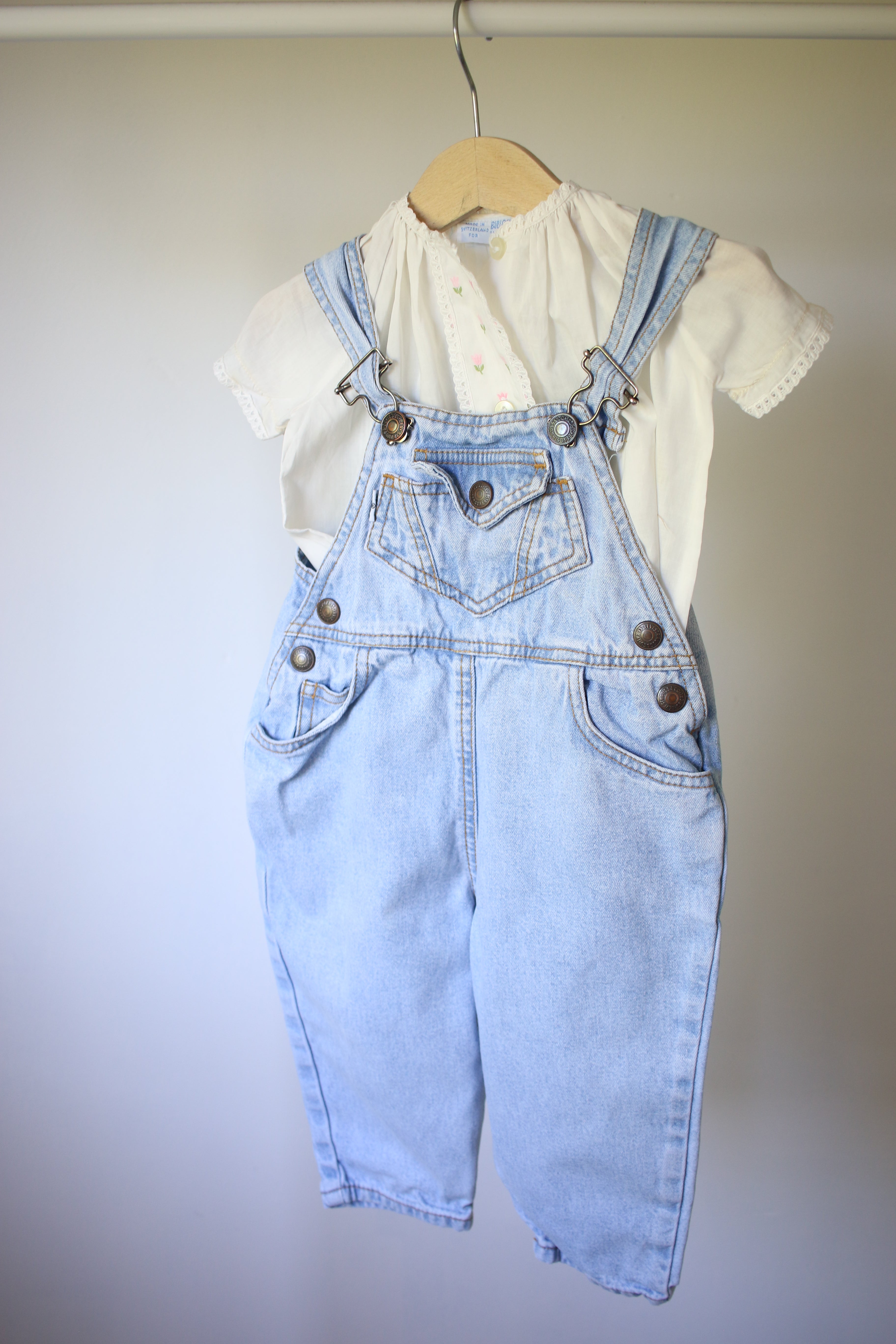 Vintage Levi's Lightwash Overalls  - 9-12 months