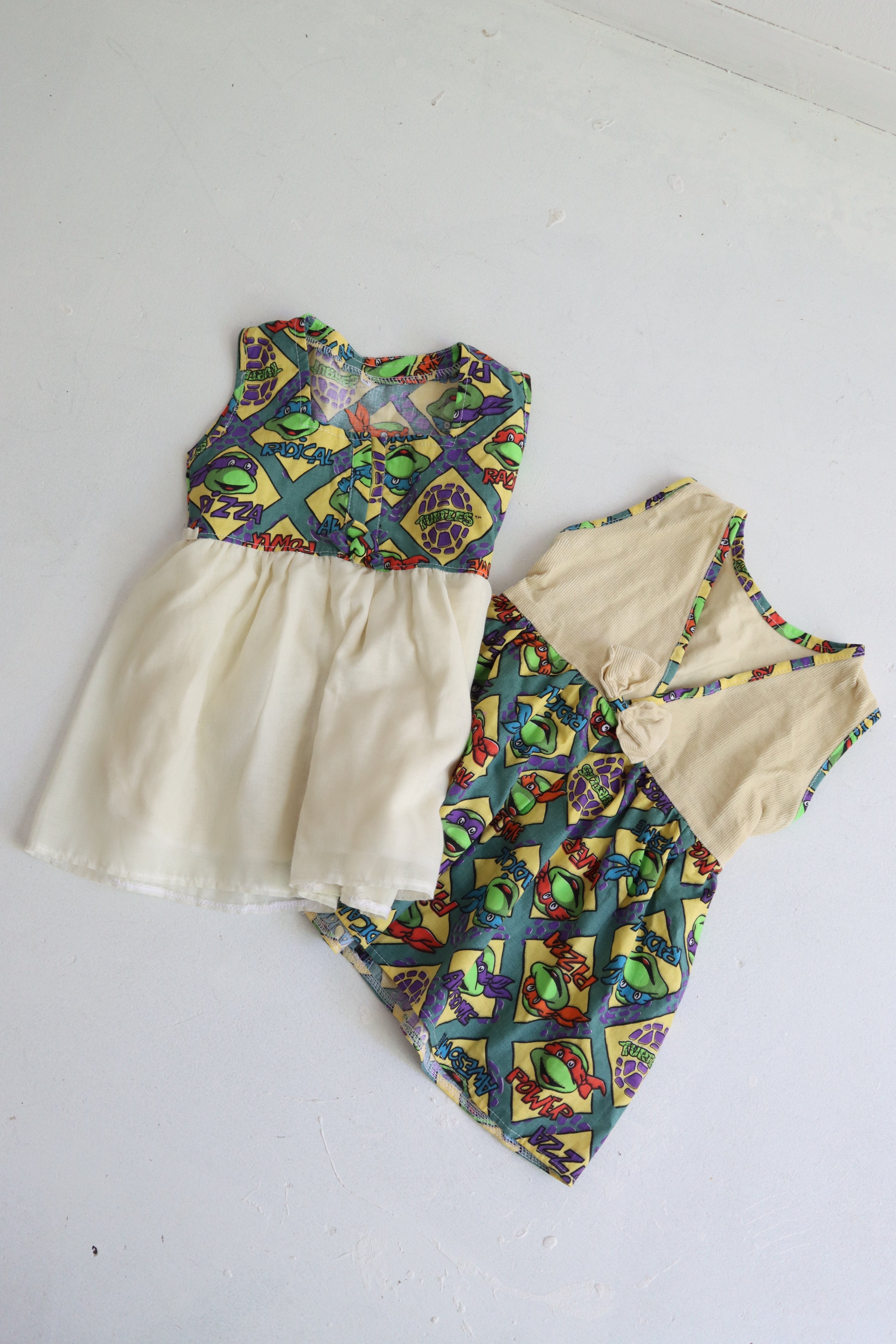 Handmade Turtles dress- size 12 months
