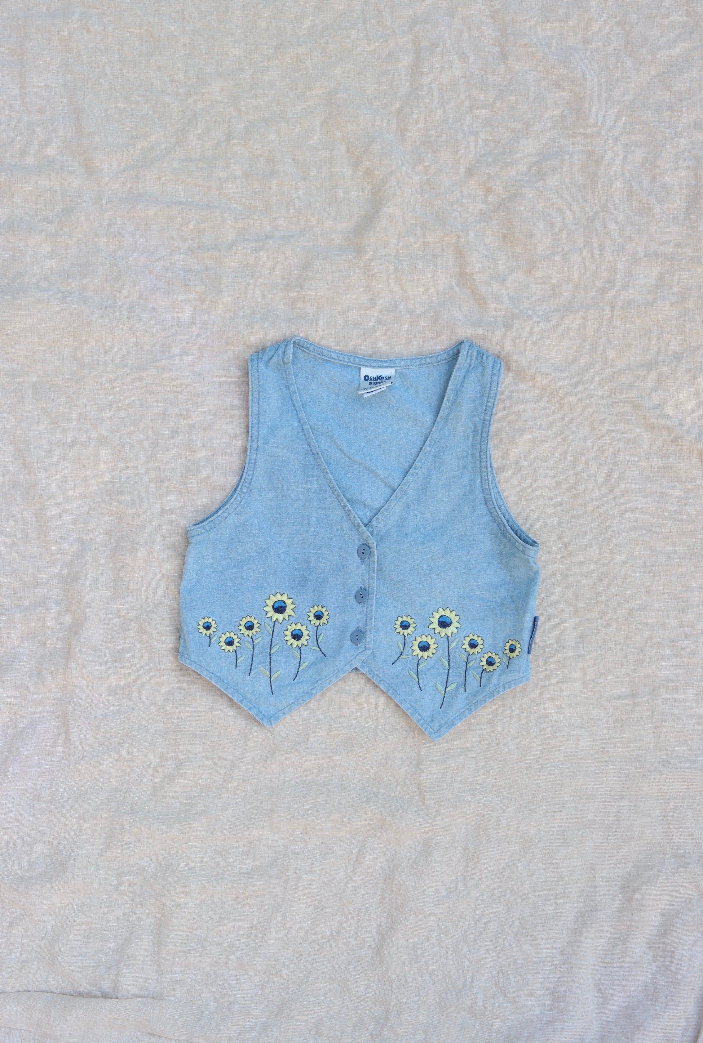 Vintage OshKosh Sunflower Vest  - size 4-5 years - Made in USA