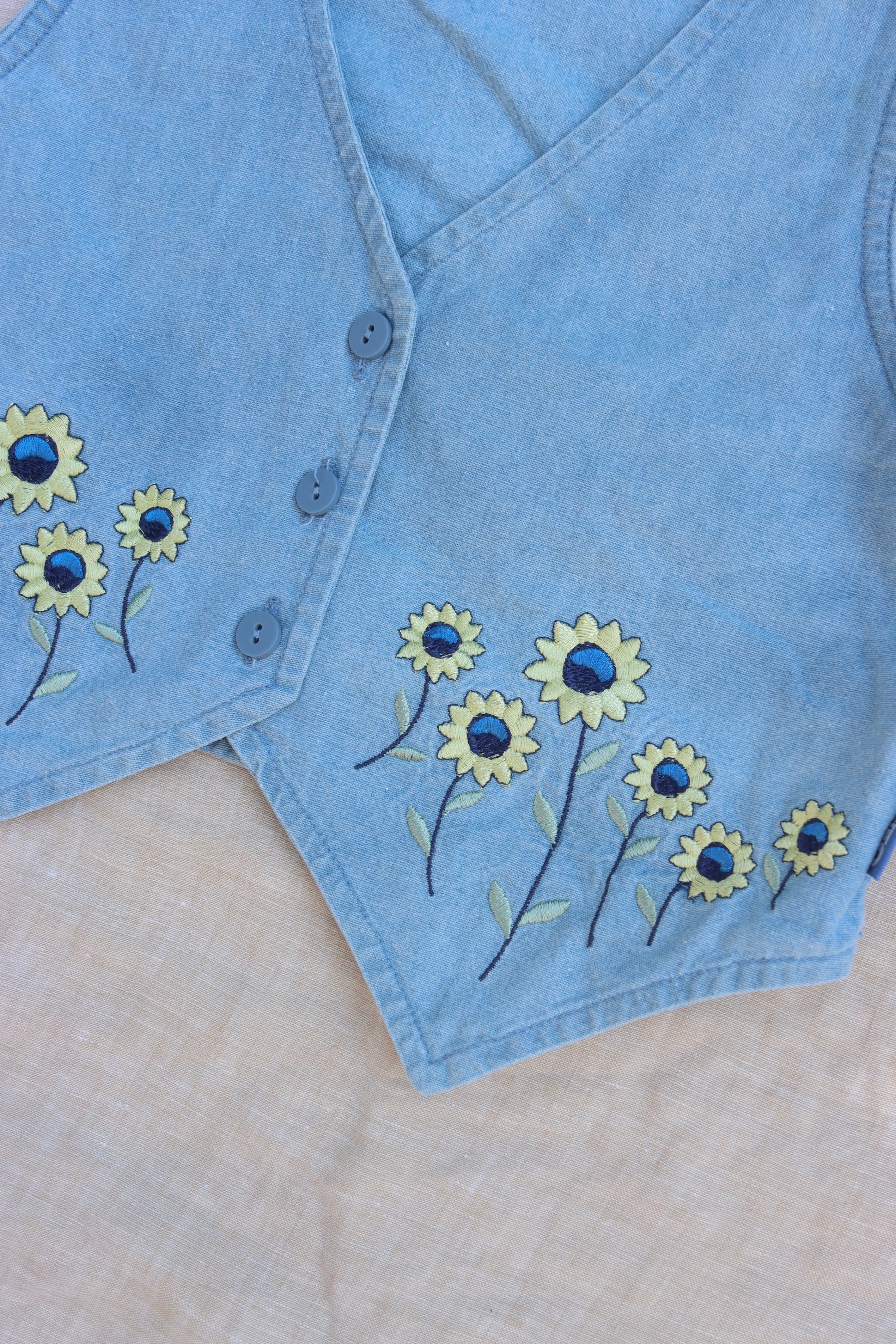 Vintage OshKosh Sunflower Vest  - size 4-5 years - Made in USA