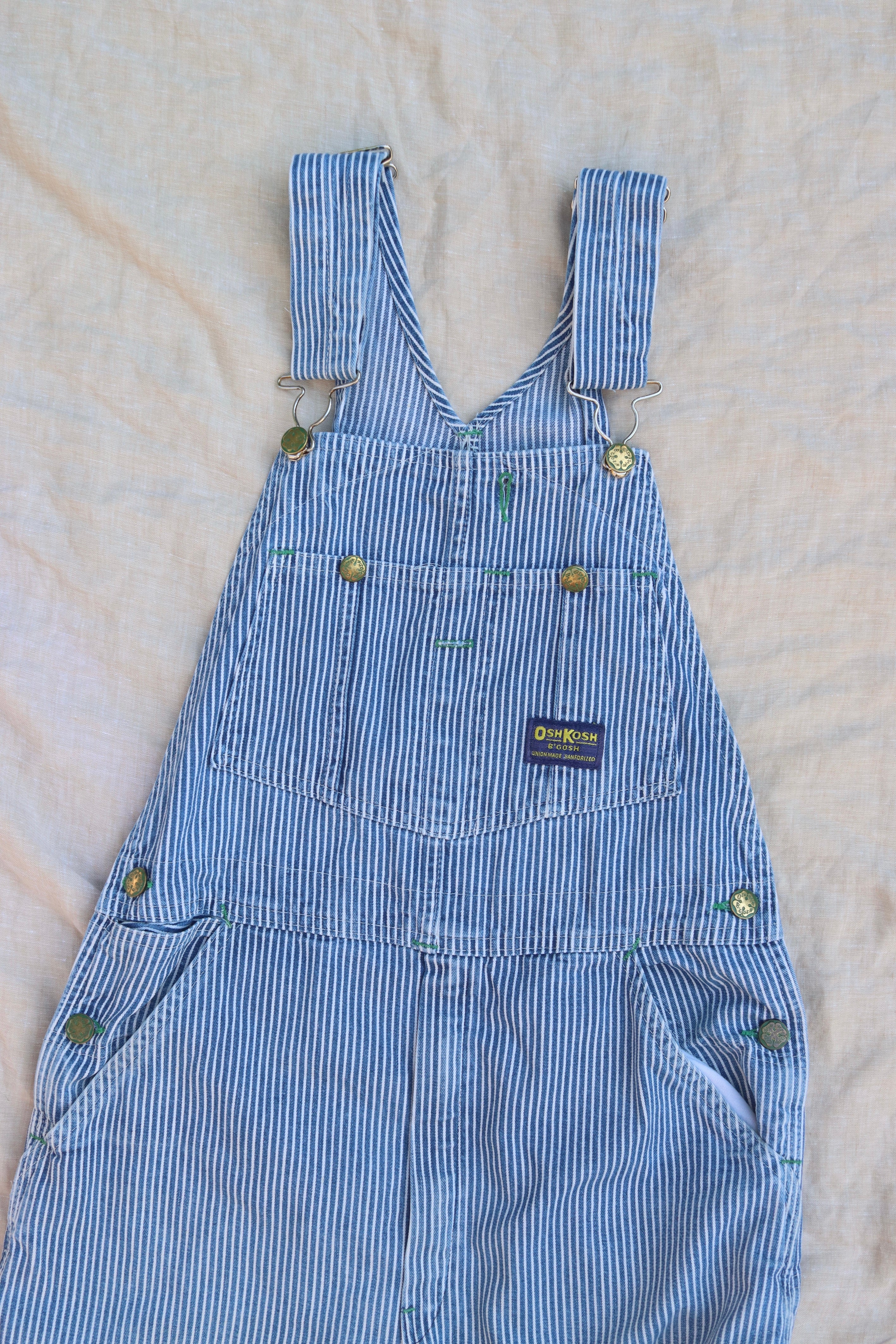 Vintage OshKosh striped overalls - Adult size M - Made in USA