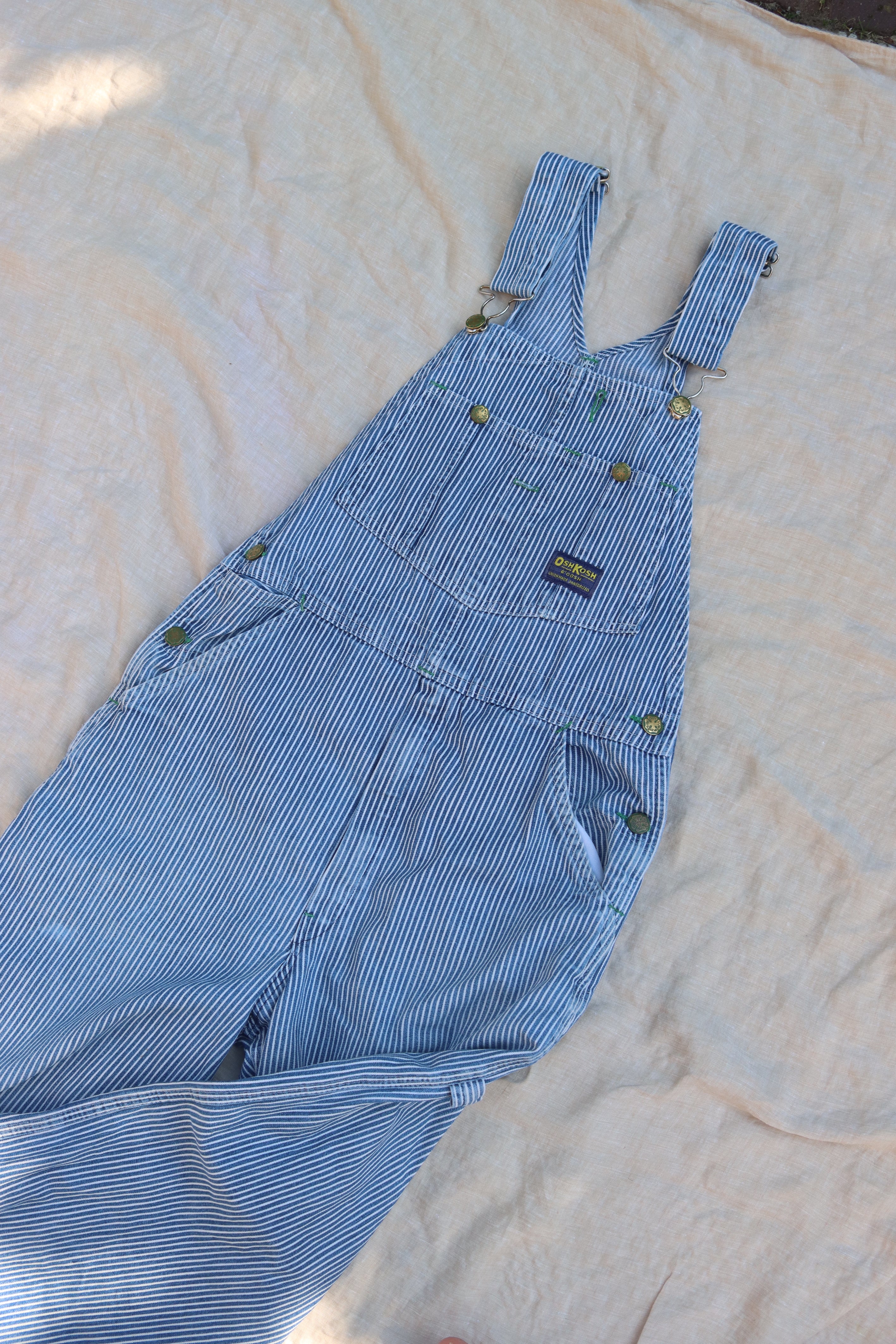 Vintage OshKosh striped overalls - Adult size M - Made in USA